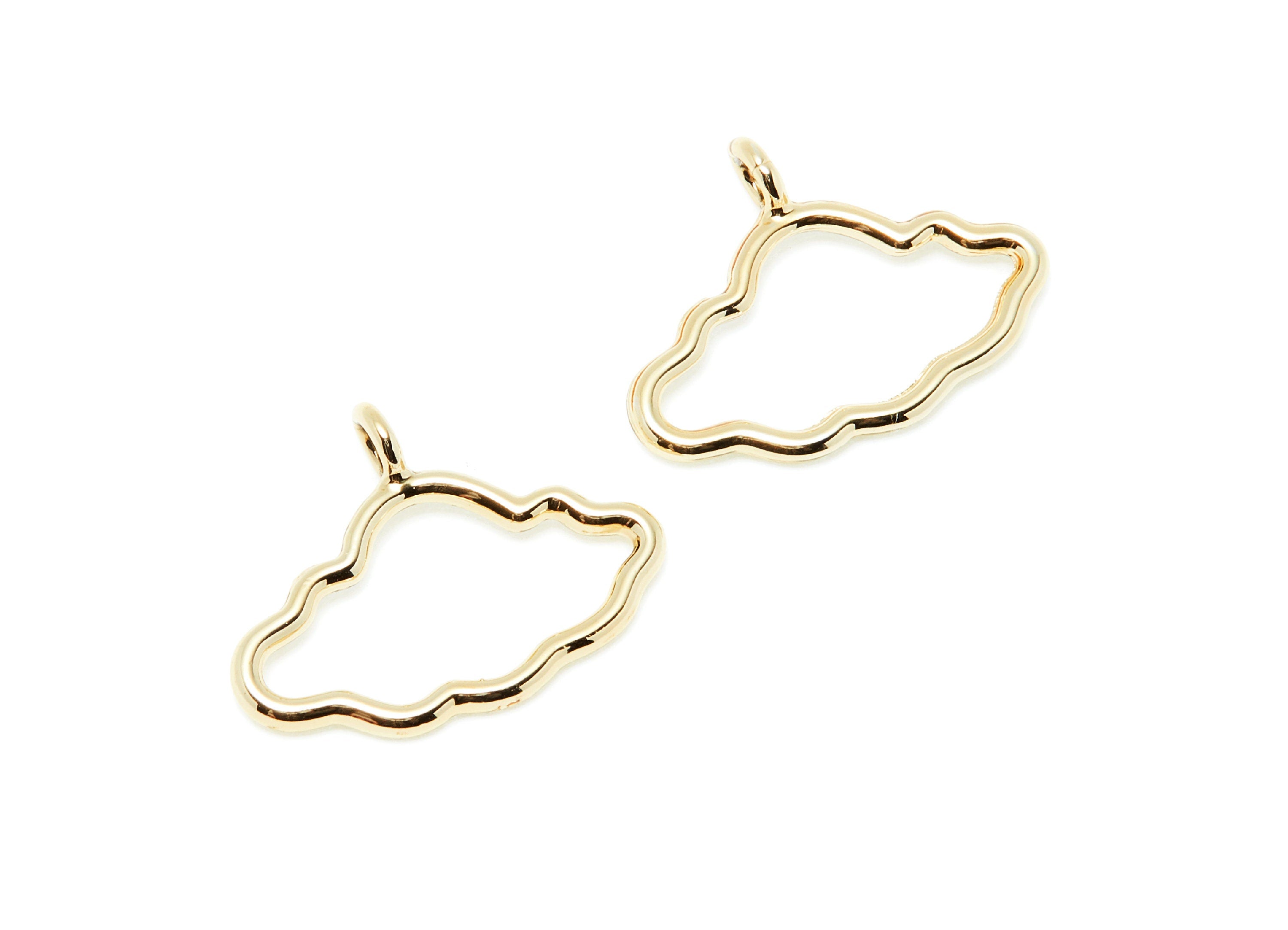 Cloud Shaped Charms- Zinc Alloy Earring Finding - Gold Tone - Alloy Pendant for Necklace - 22.39x17.09x1.82mm - ZZ1283G - DOMEDBAZAAR
