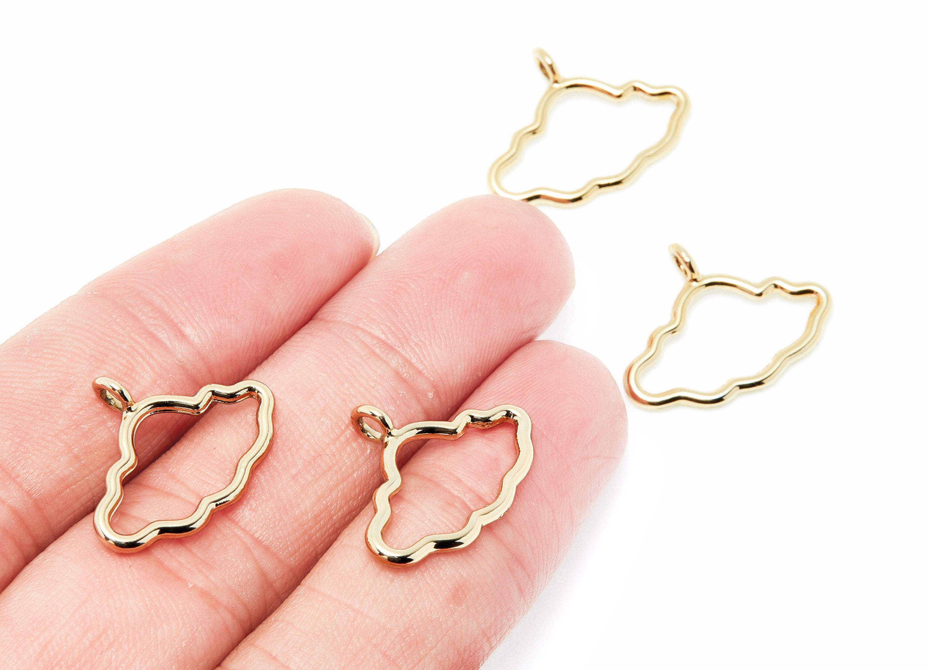 Cloud Shaped Charms- Zinc Alloy Earring Finding - Gold Tone - Alloy Pendant for Necklace - 22.39x17.09x1.82mm - ZZ1283G - DOMEDBAZAAR
