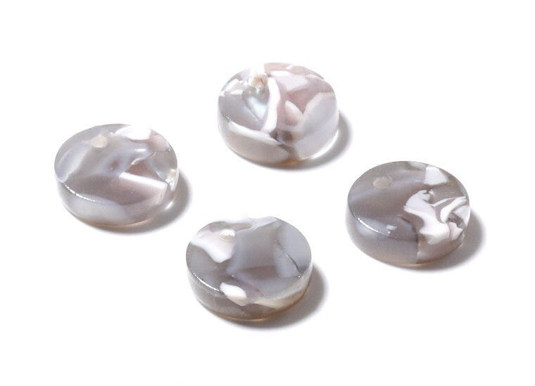 Acetate Coin Earring Charms - Acrylic Coin Pendant - Earring Findings - Jewelry Supplies - Color Code: A20 - 9.19x9.19x2.7mm - AC1151E - DOMEDBAZAAR