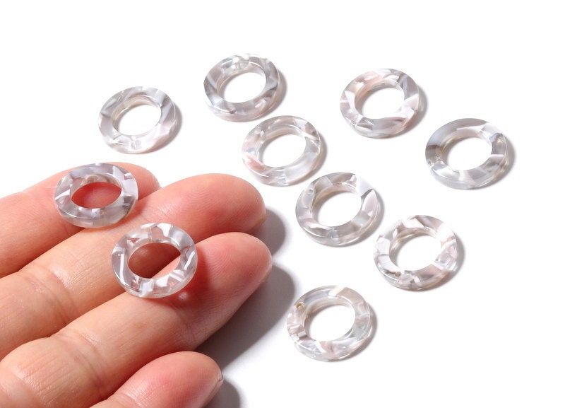 Acetate Earring Hoop - Circle Earrings Charms and Pendant - Jewelry Supplies - Color Code: A20 - 15x15x2.7mm - AC1152E - DOMEDBAZAAR