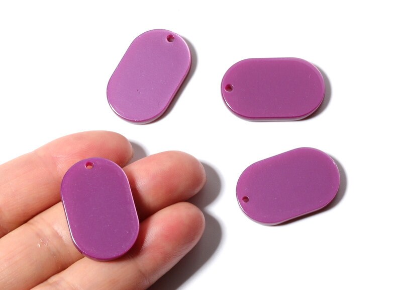 Acrylic Oval Earring Charms - Oval Shaped Pendant - Earring Findings - Jewelry Supplies - Color Code: A77 - 26x13.7x2.53mm - AC1158-A77 - DOMEDBAZAAR