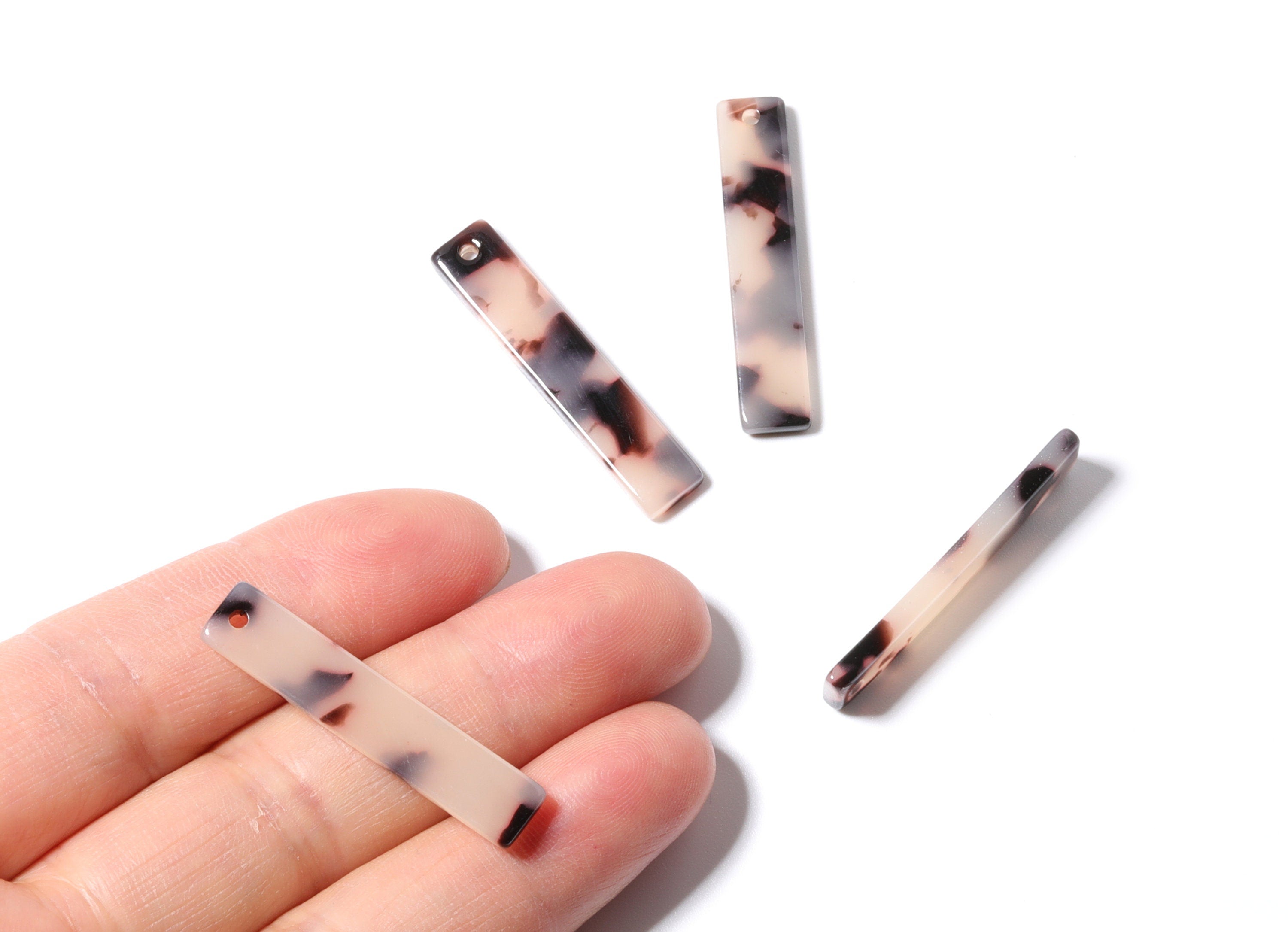 Acetate Stick & Bar Charms - Blonde Tortoise Shell Earrings - Stick Earrings and Pendant - Color Code: A07 - 34x7mm - AC1026L - DOMEDBAZAAR
