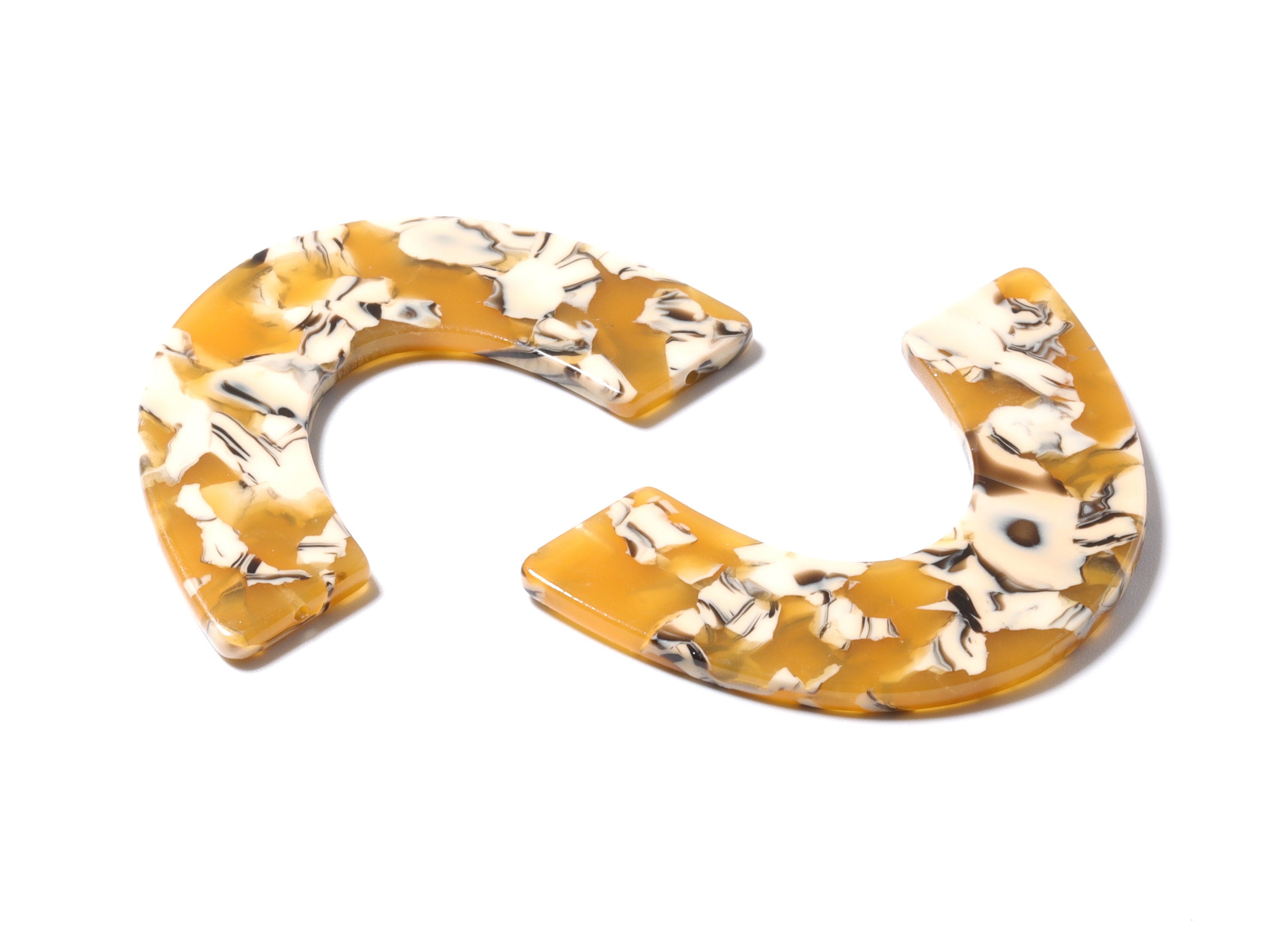 Acetate Large Arch Charms Two Hole - Semi Oval & U Shaped Pendant - Jewelry Supplies - Color Code: A14 - 30.5x48.2x2.51mm - AC1095K9 - DOMEDBAZAAR