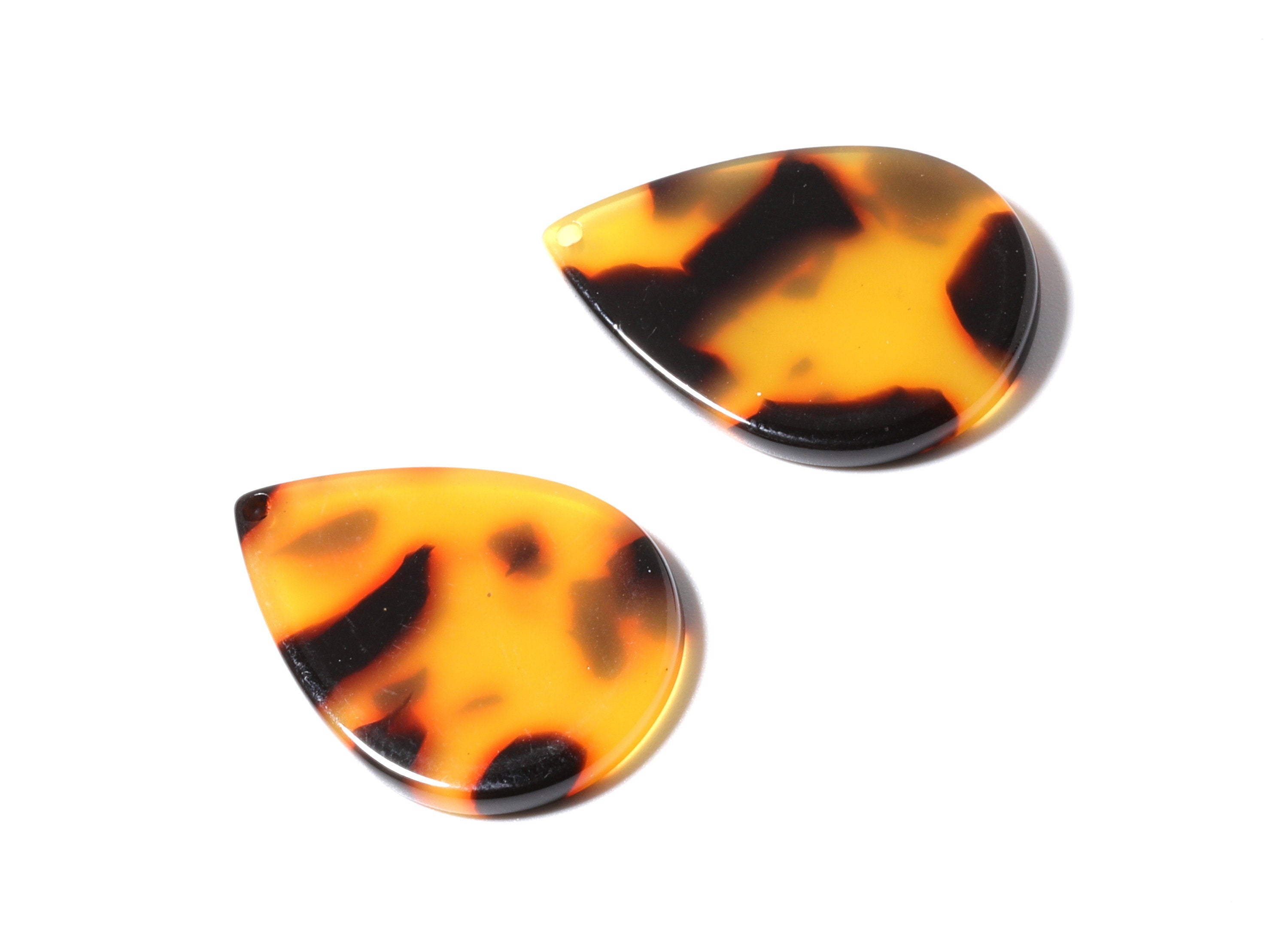 Acetate Drop Charms - Tortoise Shell Earrings - Drop Pendant - Jewelry Making Supplies - Color Code: A01 - 30.5x21x2.6mm - AC1127D - DOMEDBAZAAR