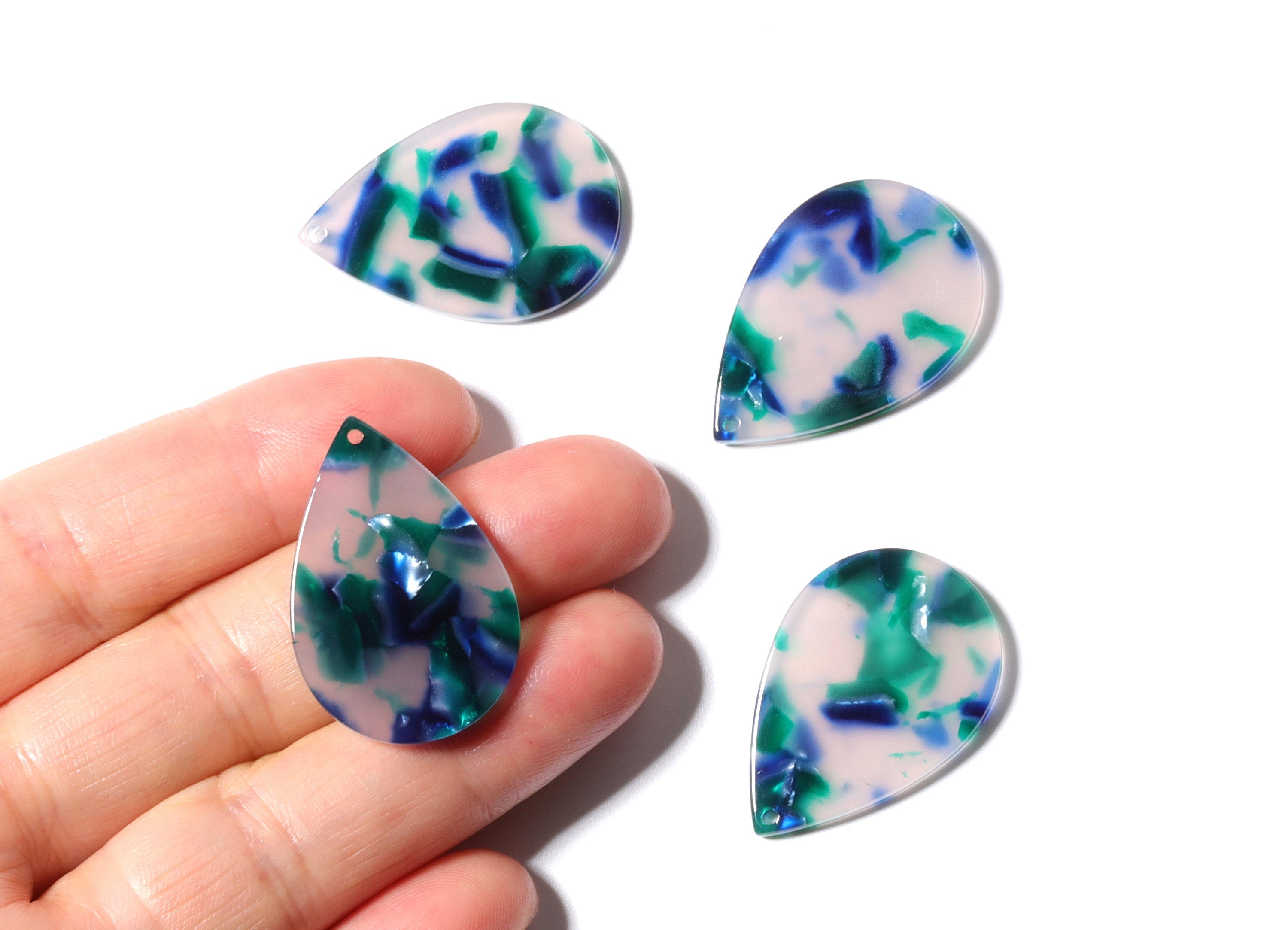 Acetate Drop Charms - Drop Pendant - Earring Findings - Jewelry Supplies - Color Code: A18 - 30.5x21x2.6mm - AC1127F - DOMEDBAZAAR