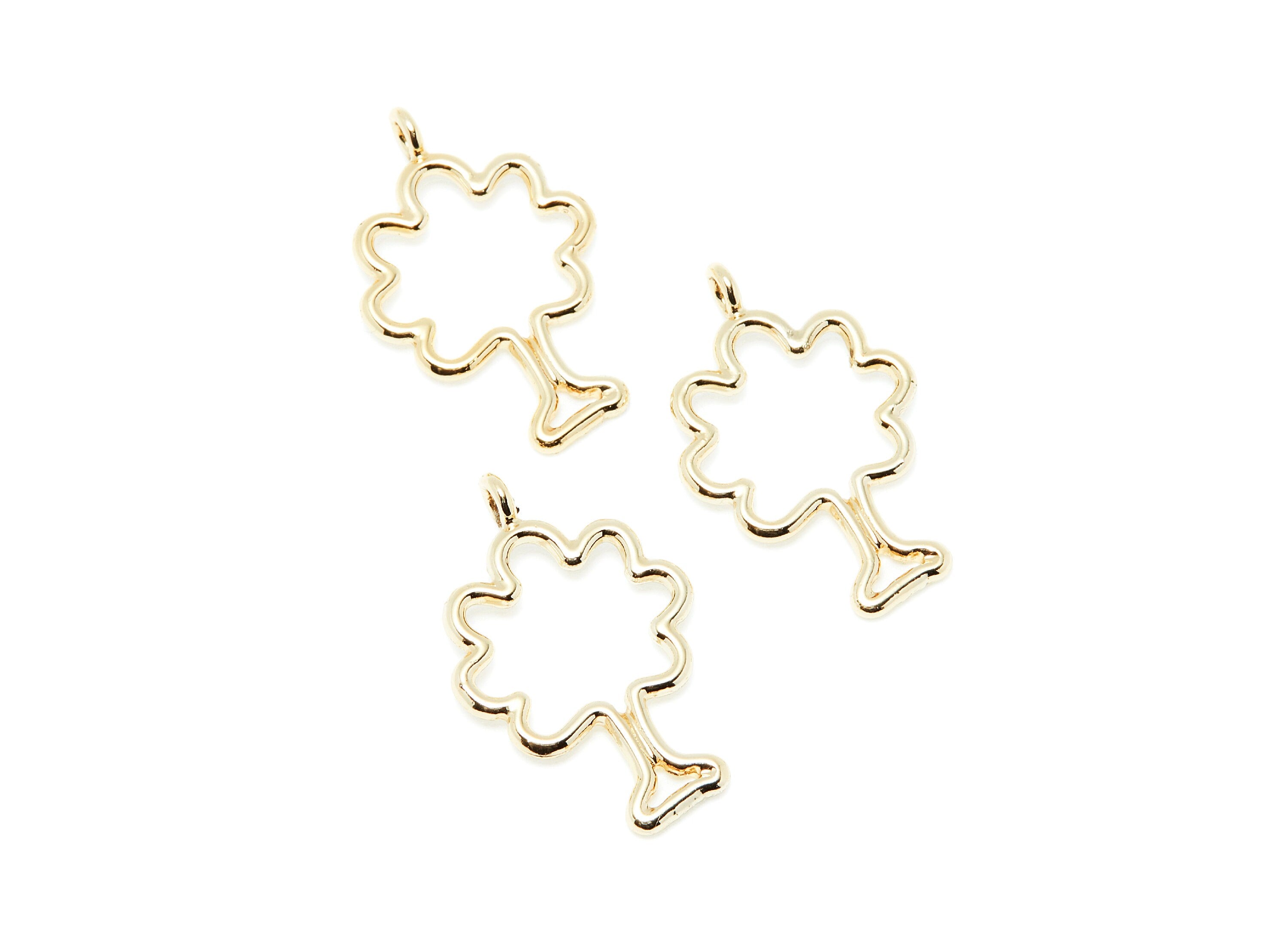 Tree Shaped Charms- Zinc Alloy Earring Finding - Gold Tone - Alloy Pendant for Necklace - 28x18x1.81mm - ZZ1289G - DOMEDBAZAAR