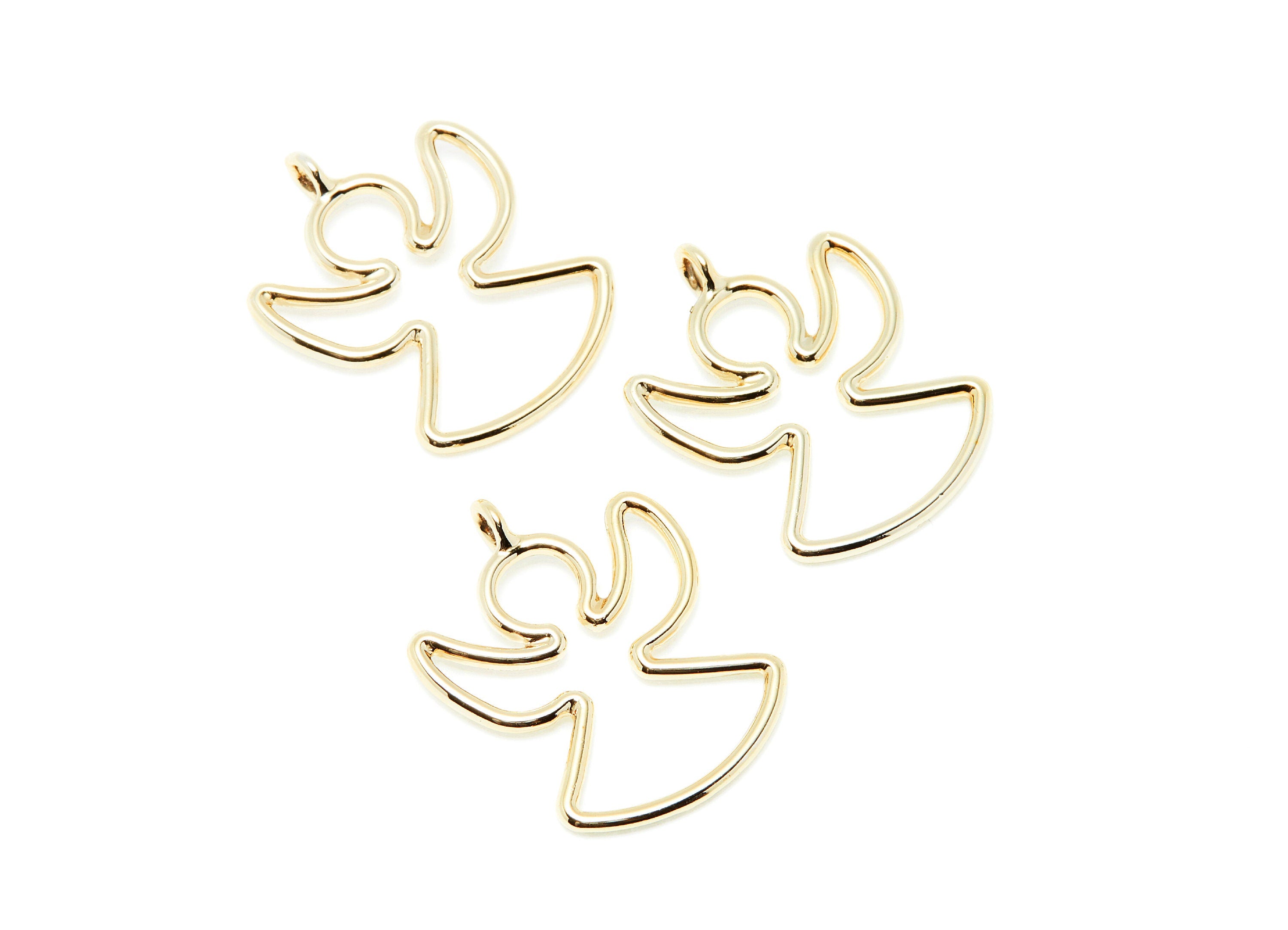 Angle Shaped Charms- Zinc Alloy Earring Finding - Gold Tone - Alloy Pendant for Necklace - 26.67x20.96x1.82mm - ZZ1291G - DOMEDBAZAAR