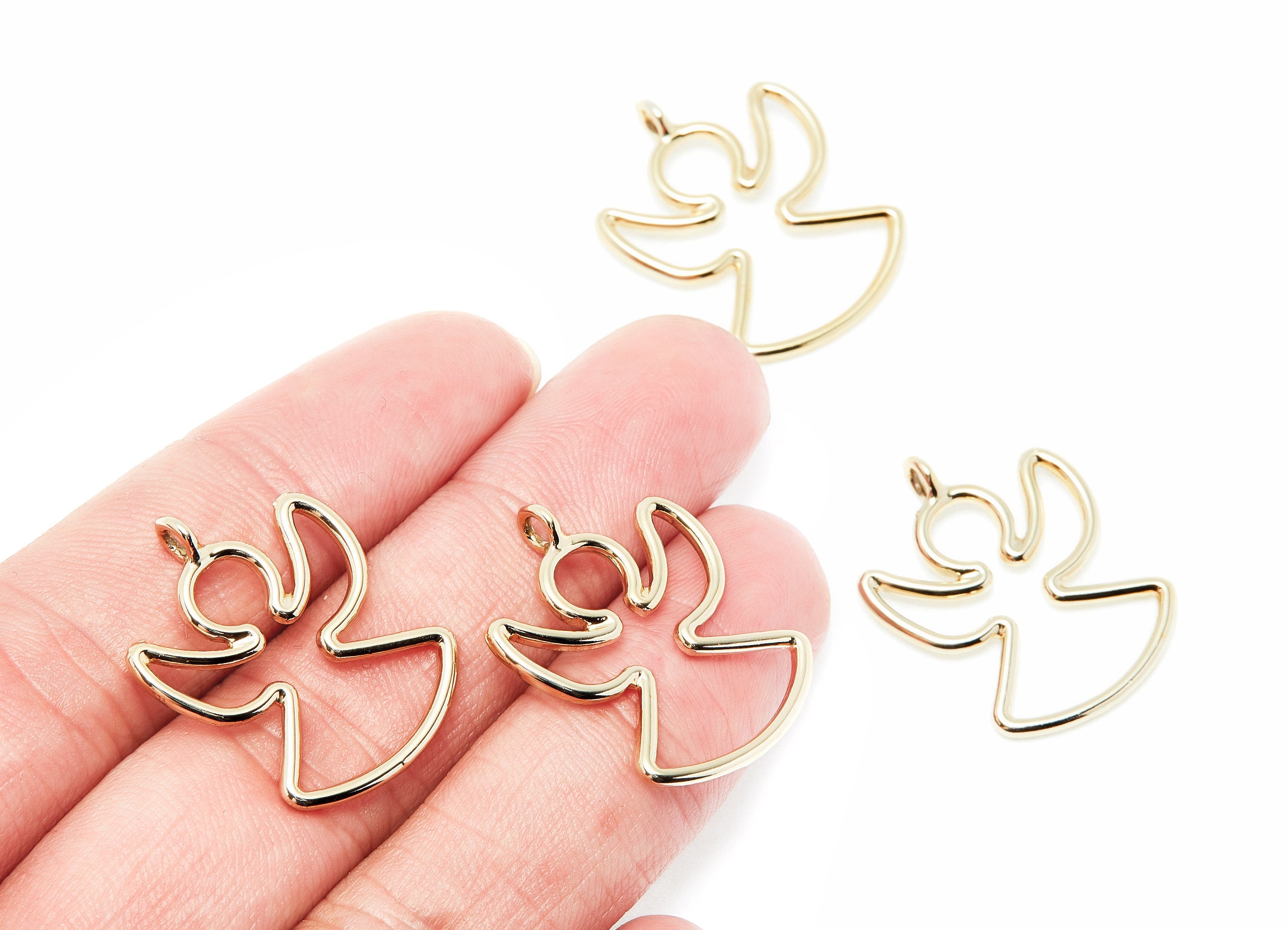Angle Shaped Charms- Zinc Alloy Earring Finding - Gold Tone - Alloy Pendant for Necklace - 26.67x20.96x1.82mm - ZZ1291G - DOMEDBAZAAR