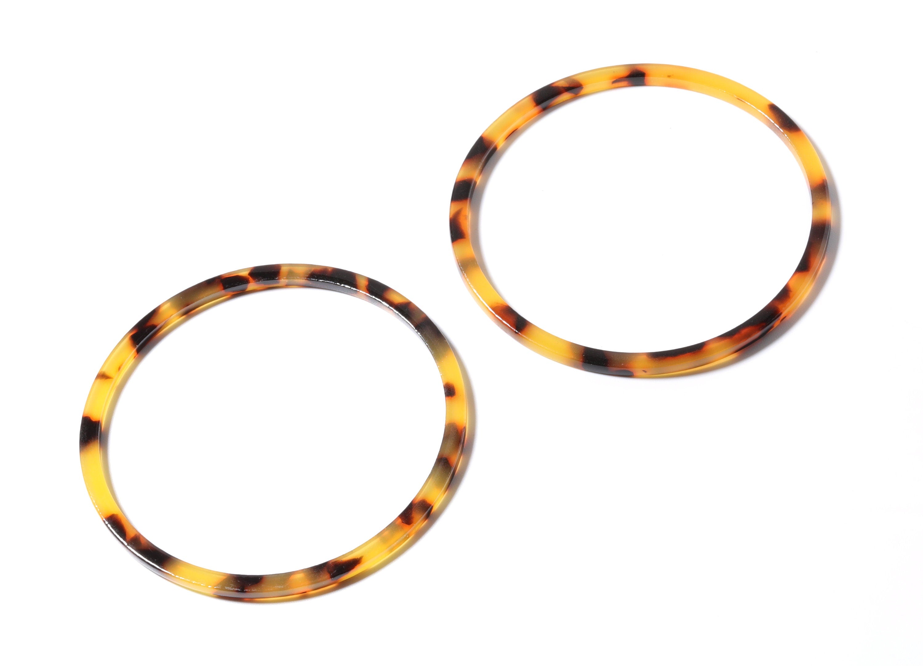 Acetate Hoop Earrings Charms - Tortoise Hoop Shell Earrings - Circle Pendant - Jewelry Supplies - Color Code: A01 - 65x65x2.27mm - AC1164A - DOMEDBAZAAR