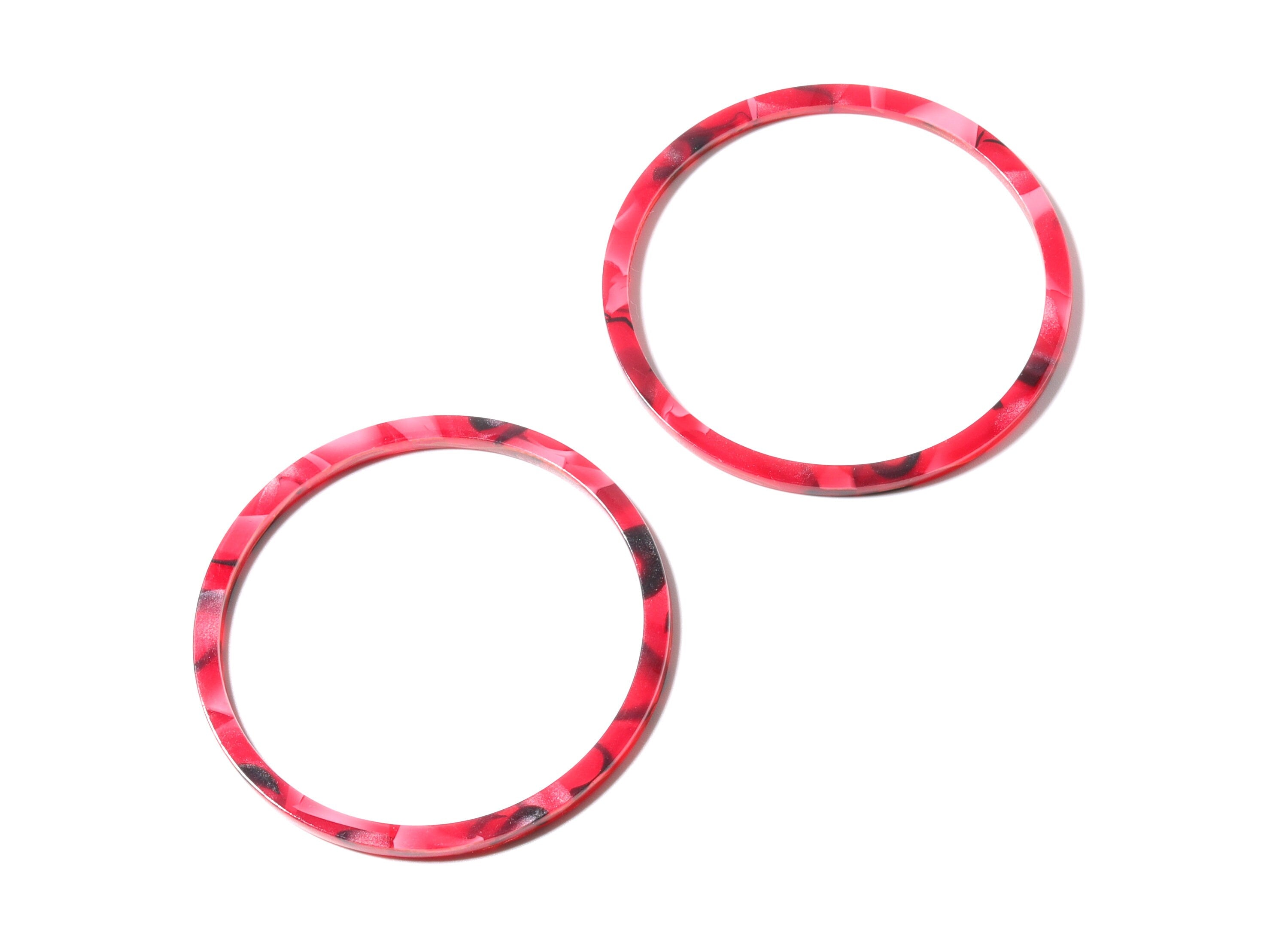 Acetate Hoop Earrings Charms - Circle Shaped Pendant - Earring Findings - Jewelry Supplies - Color Code: A56 - 50x50x2.68mm - AC1166B - DOMEDBAZAAR