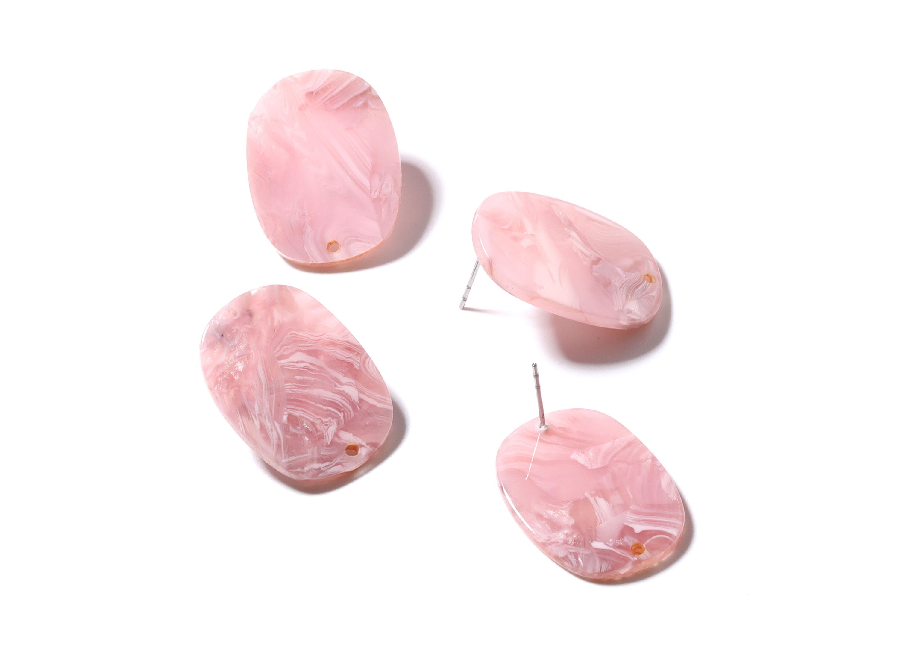 Acetate Oval Earring Stud - Oval Earring Post and Stud - Earring Findings - Jewelry Supplies - Color Code: A26 - 26x19x2.6mm- AC1002LP - DOMEDBAZAAR