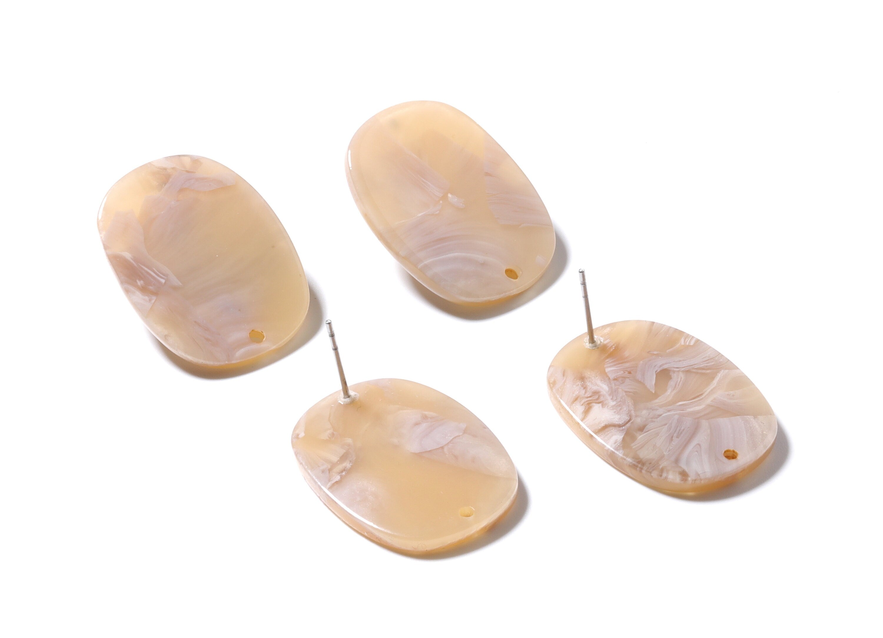 Acetate Oval Post Charms - Earring Stud - Oval Earrings - Earring Findings - Jewelry Supplies - Color Code: A352 - 26x19x2.6mm- AC1002B - DOMEDBAZAAR