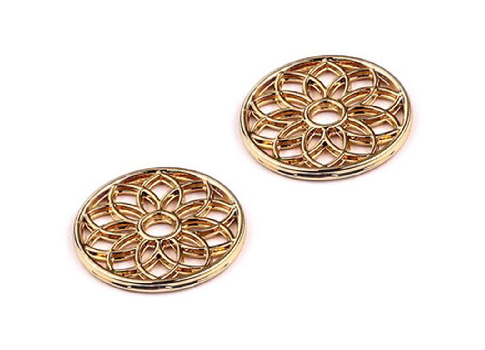 Flower Shaped Charms- Zinc Alloy Earring Findings - Gold Tone - Alloy Pendant for Necklace - Jewelry Supplies - 17x17x1.2mm - ZZ1178 - DOMEDBAZAAR