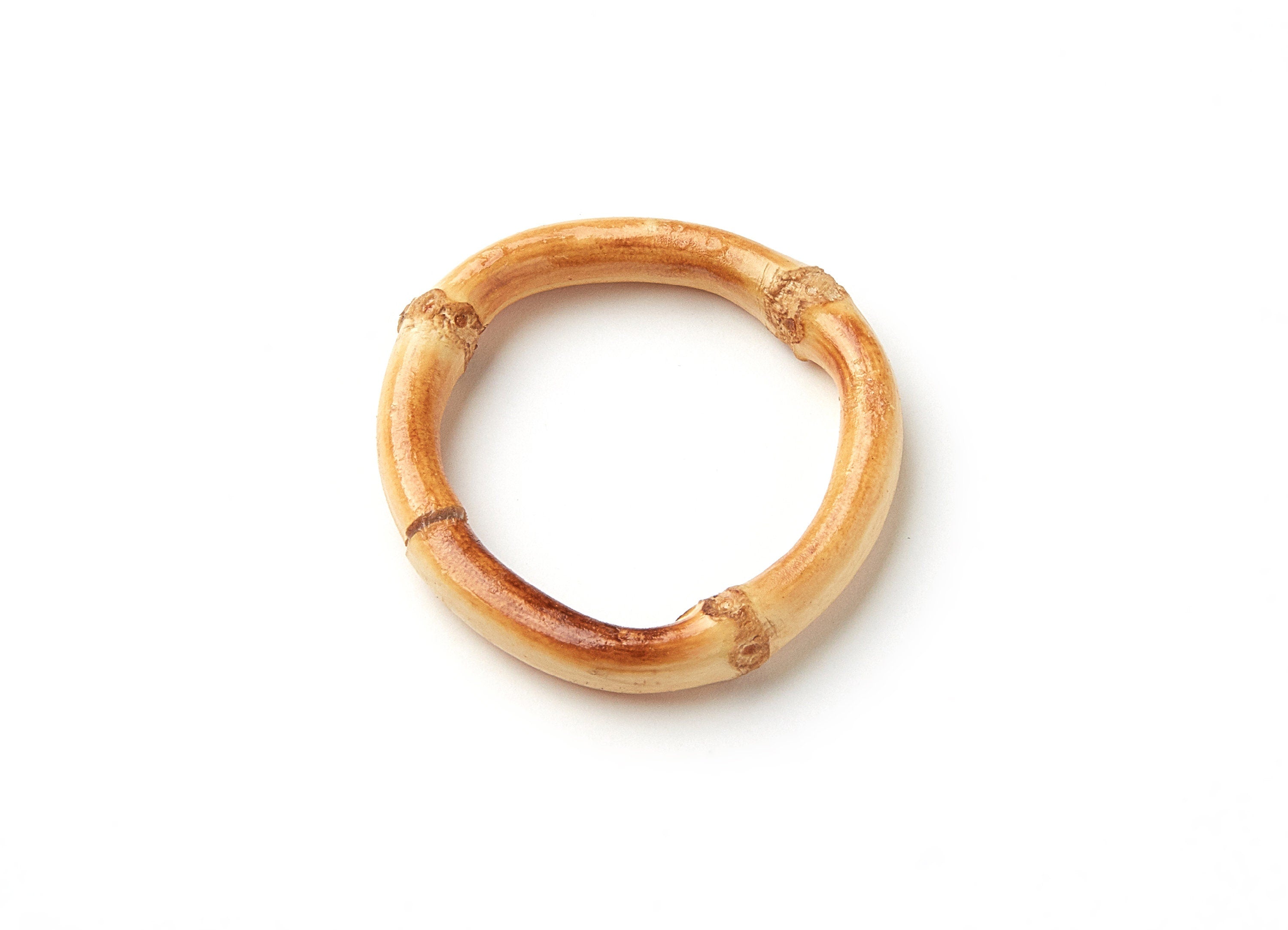 Natural Bamboo Hoop Earrings - Cirlce Shaped Bamboo Pendant - Bamboo Earrings - Jewelery Handmade - 25x25x16.19mm - RT1083 - DOMEDBAZAAR