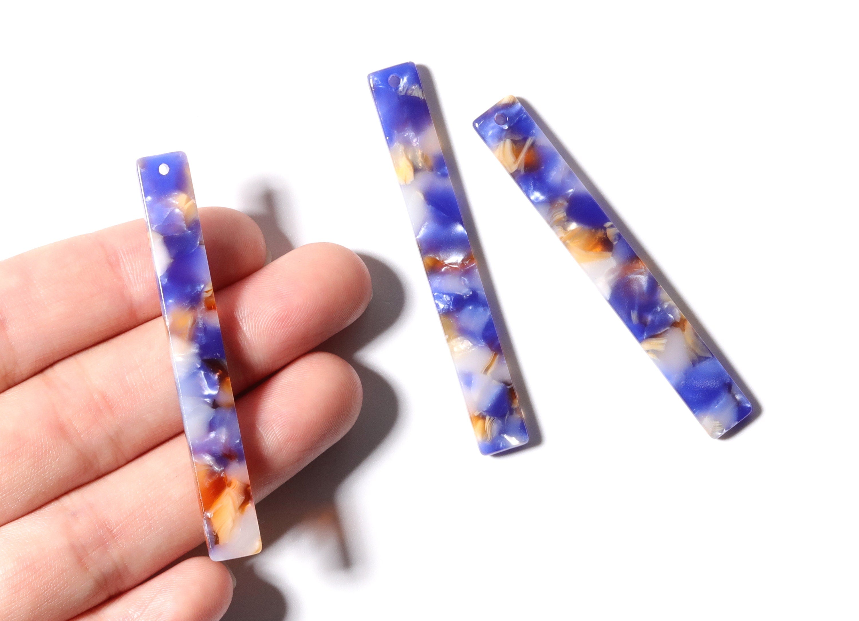Acetate Stick Charms - Bar Earrings and Pendant - Earring Findings  - Jewelry Supplies - Color Code: A96 - 59x7x2.5mm - AC1049V - DOMEDBAZAAR