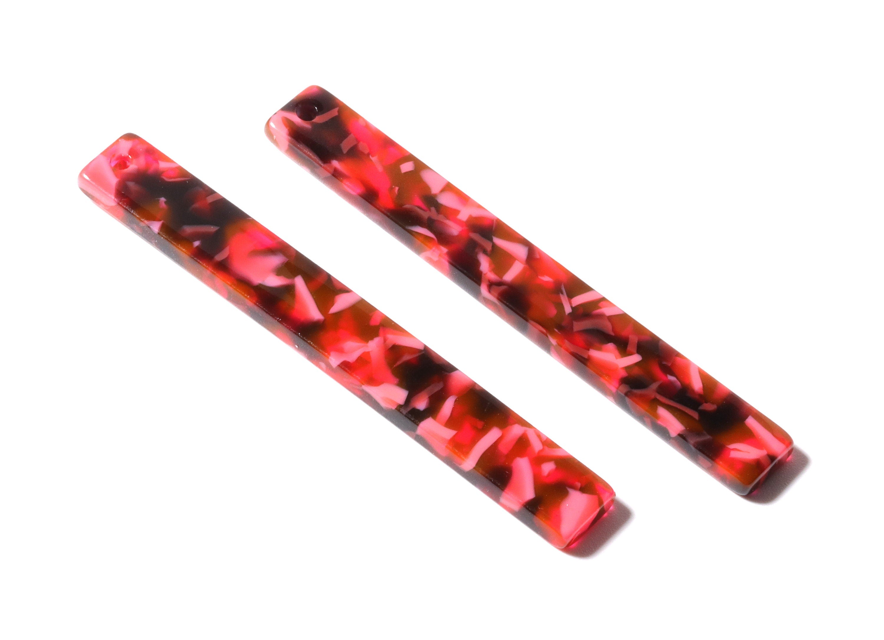 Acetate Stick Charms - Bar Earrings and Pendant - Earring Findings  - Jewelry Supplies - Color Code: A93 - 59x7x2.5mm - AC1049Y - DOMEDBAZAAR