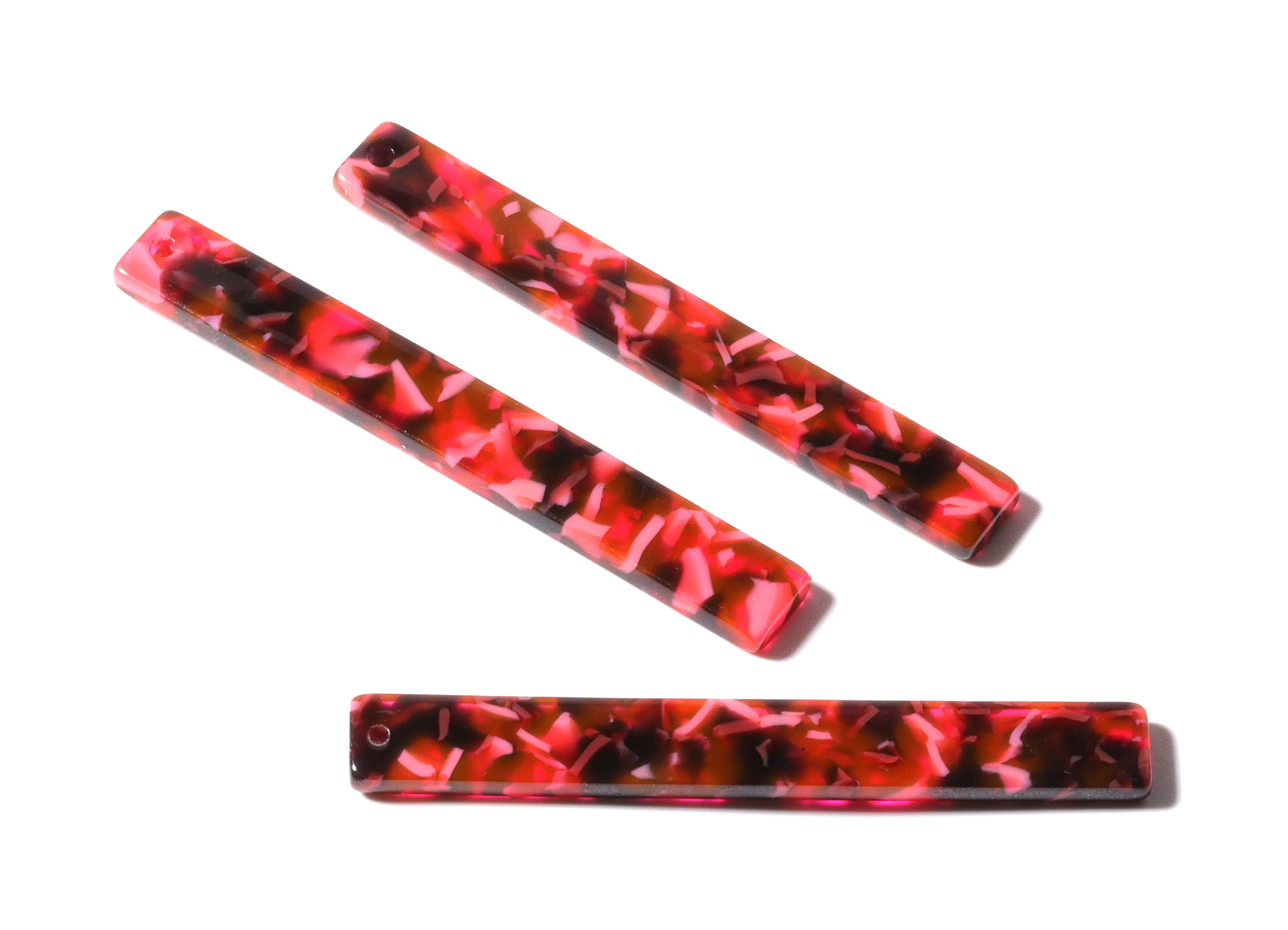 Acetate Stick Charms - Bar Earrings and Pendant - Earring Findings  - Jewelry Supplies - Color Code: A93 - 59x7x2.5mm - AC1049Y - DOMEDBAZAAR