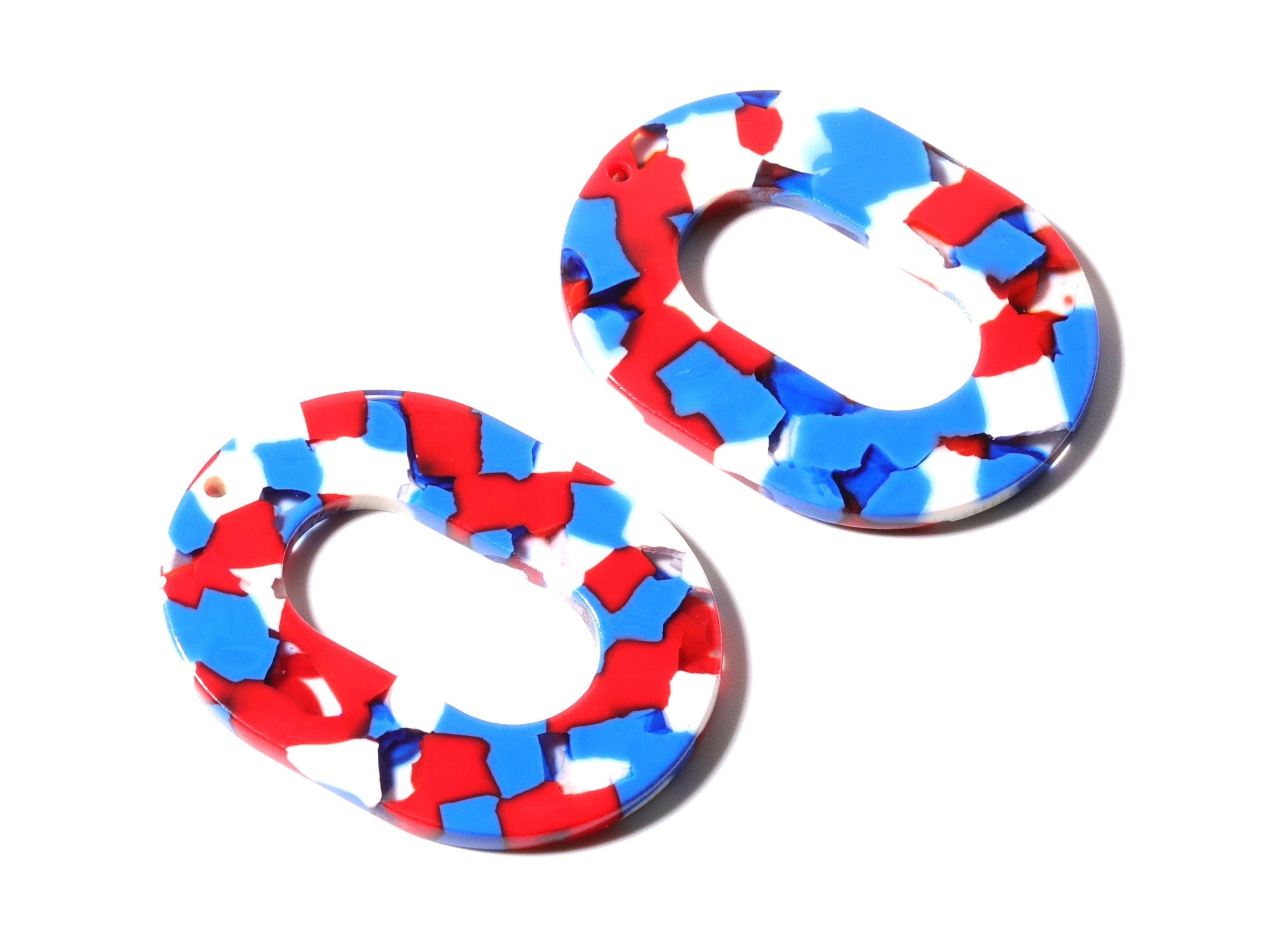 Acetate Oval Charms - Oval Earrings and Pendant - Earring Findings - Jewelry Supplies - Color Code: A73 - 47x34.9x2.5mm - AC1065U - DOMEDBAZAAR