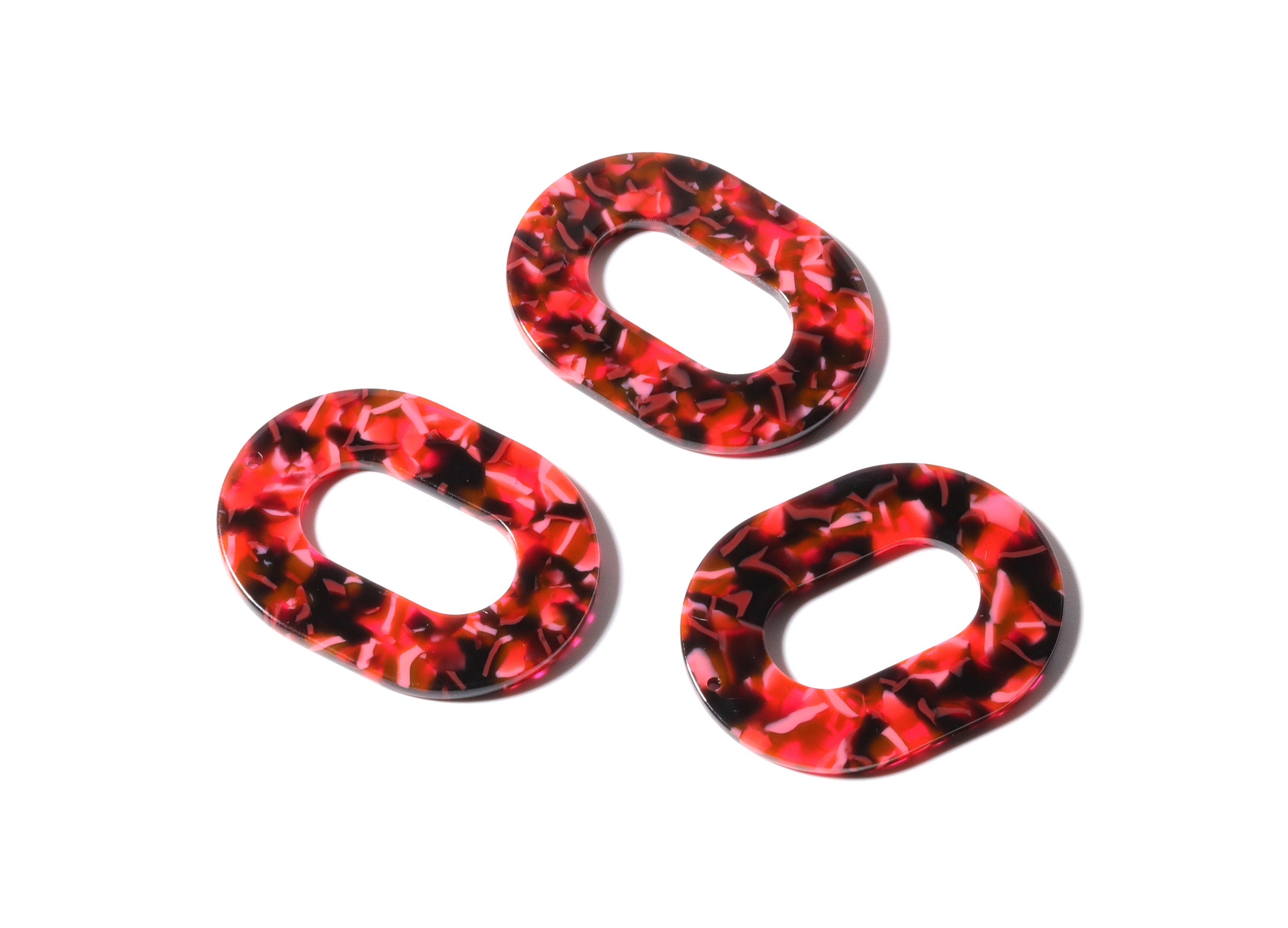 Acetate Oval Charms - Oval Earrings and Pendant - Earring Findings - Jewelry Supplies - Color Code: A93 - 47x34.9x2.5mm - AC1065Y - DOMEDBAZAAR