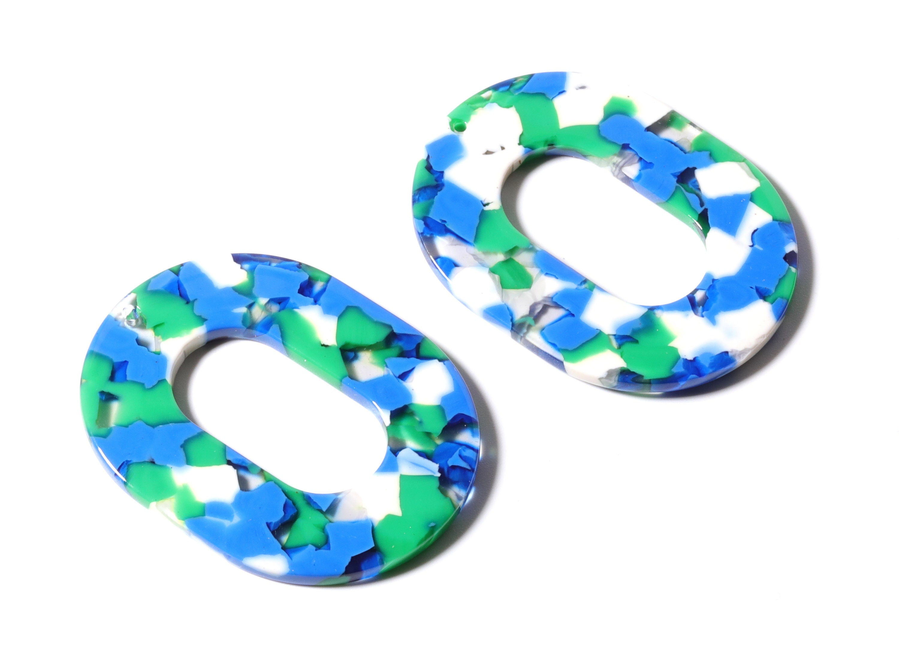 Acetate Oval Charms - Oval Earrings and Pendant - Earring Findings - Jewelry Supplies - Color Code: A110 - 47x34.9x2.5mm - AC1065Z - DOMEDBAZAAR