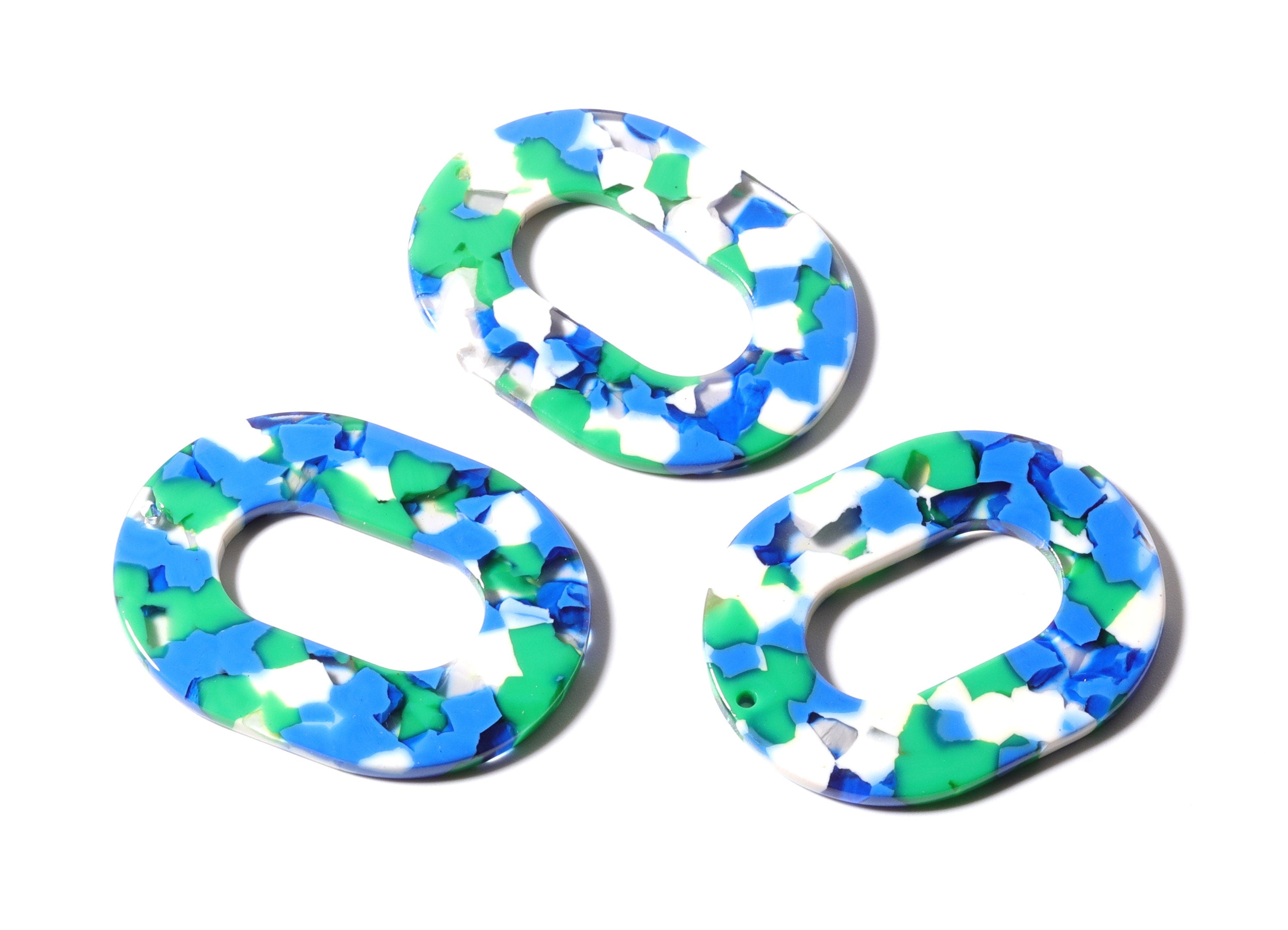 Acetate Oval Charms - Oval Earrings and Pendant - Earring Findings - Jewelry Supplies - Color Code: A110 - 47x34.9x2.5mm - AC1065Z - DOMEDBAZAAR