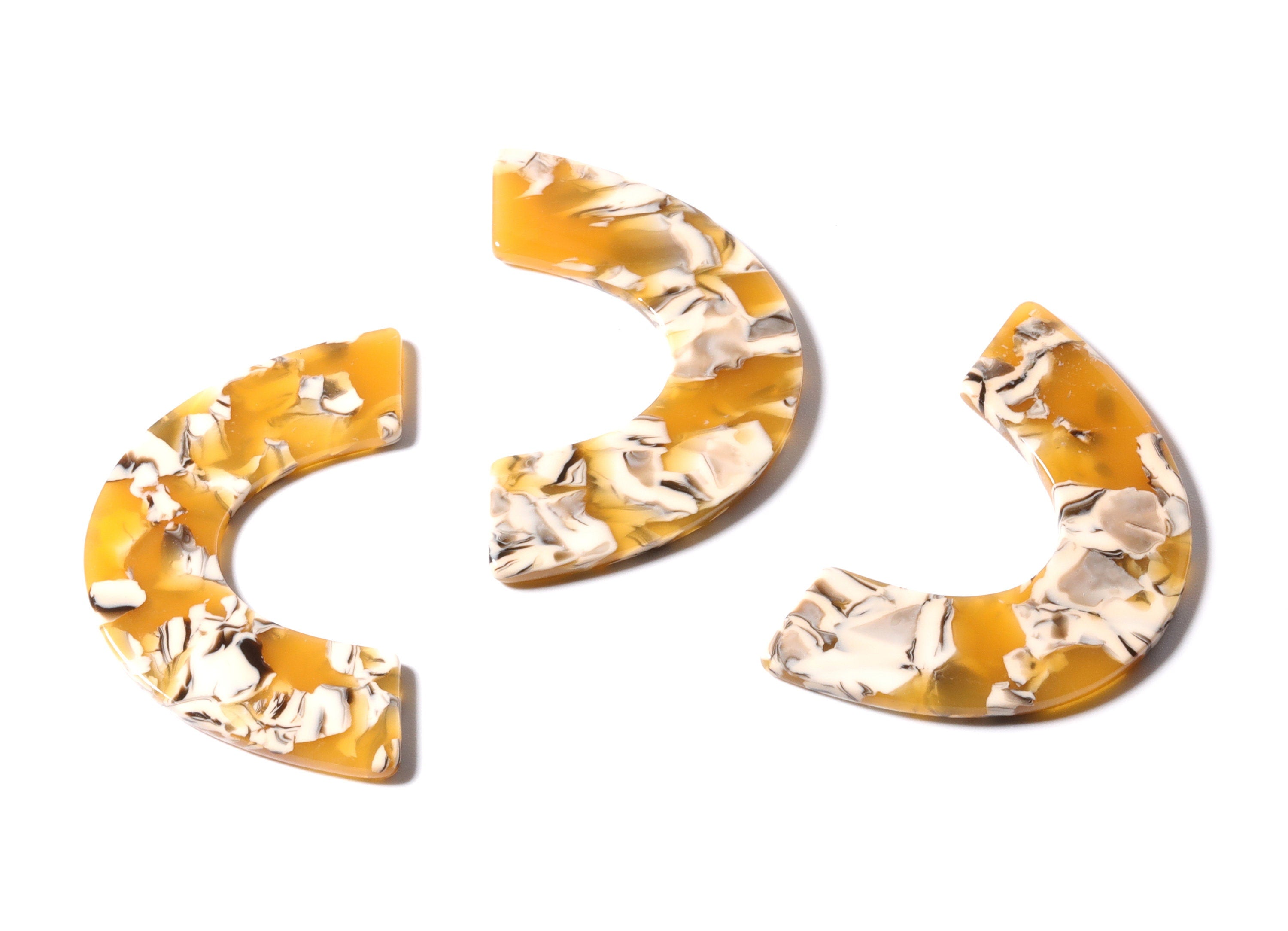 Acetate Large Arch Earring Charms - U Pendant - Earring Findings - Jewelry Supplies - Color Code: A14 - 47.9x30.8x2.65mm - AC1095K-O - DOMEDBAZAAR
