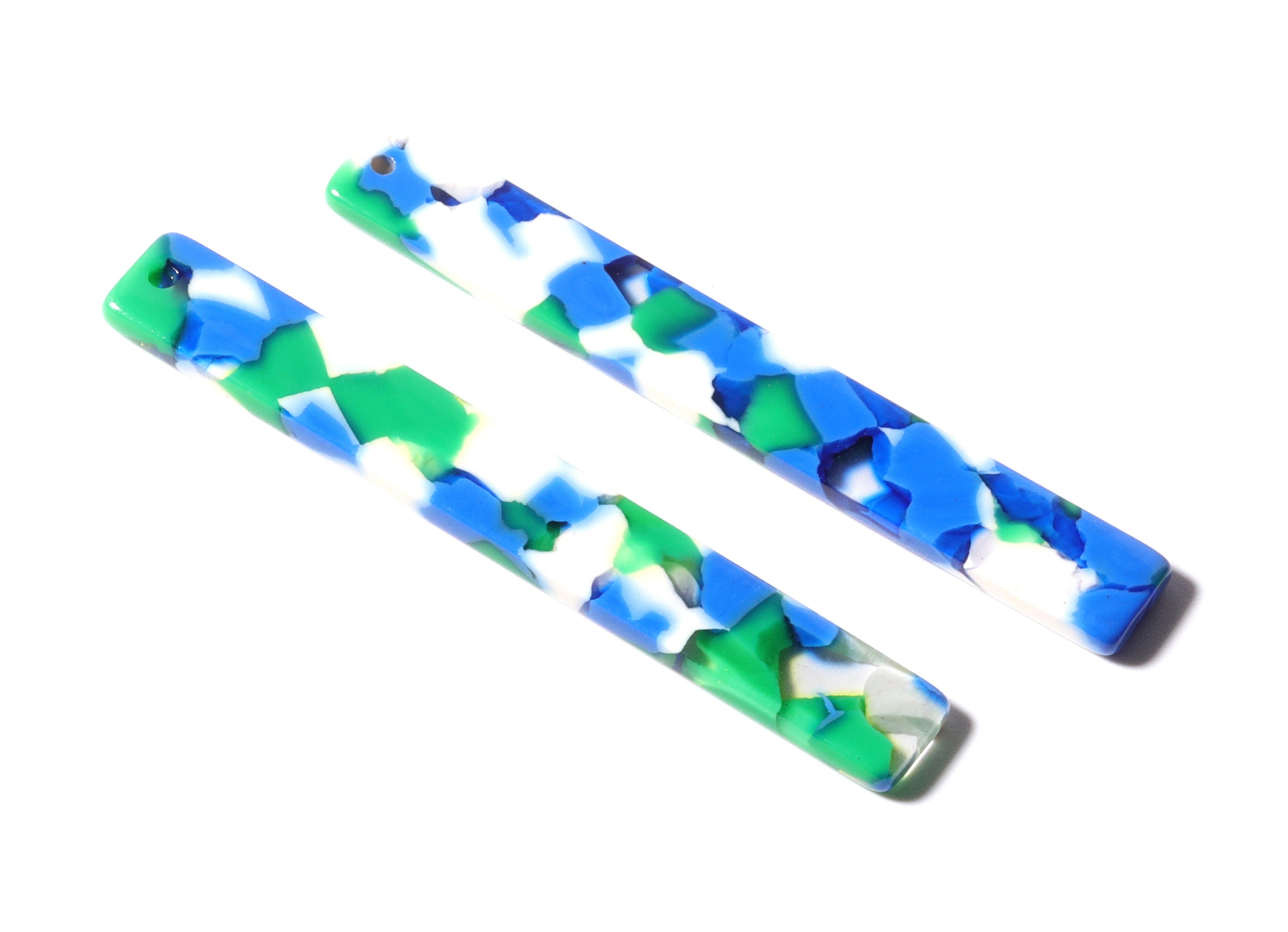 Acetate Stick Charms - Bar Earrings and Pendant - Earring Findings  - Jewelry Supplies - Color Code: A110 - 59x7x2.5mm - AC1049T - DOMEDBAZAAR