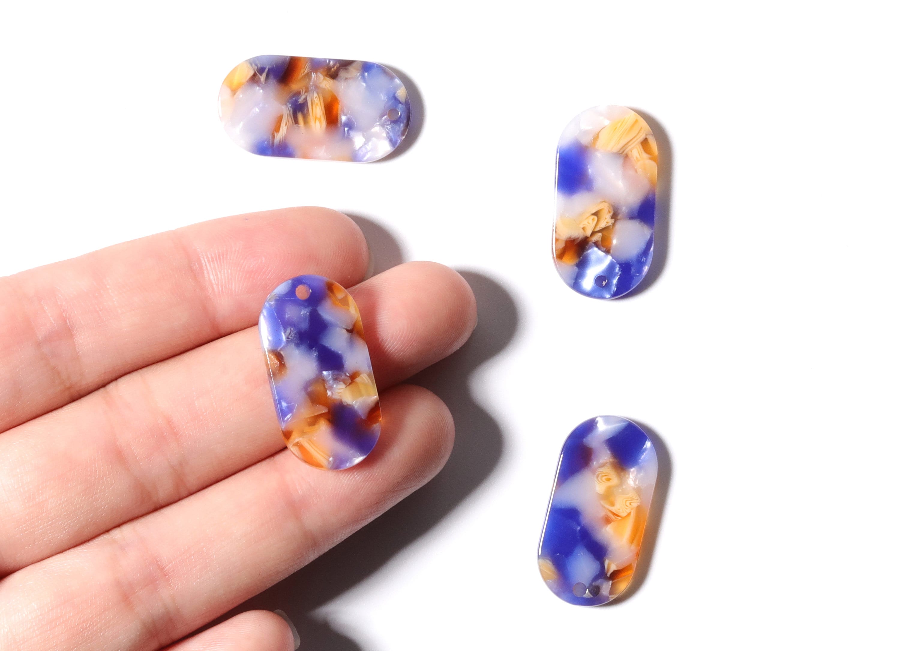 Acetate Acrylic Oval Earring Charms - Oval Pendant - Earring Findings - Jewelry Supplies - Color Code: A96 - 26.65x13.9x2.63mm - AC1156K - DOMEDBAZAAR