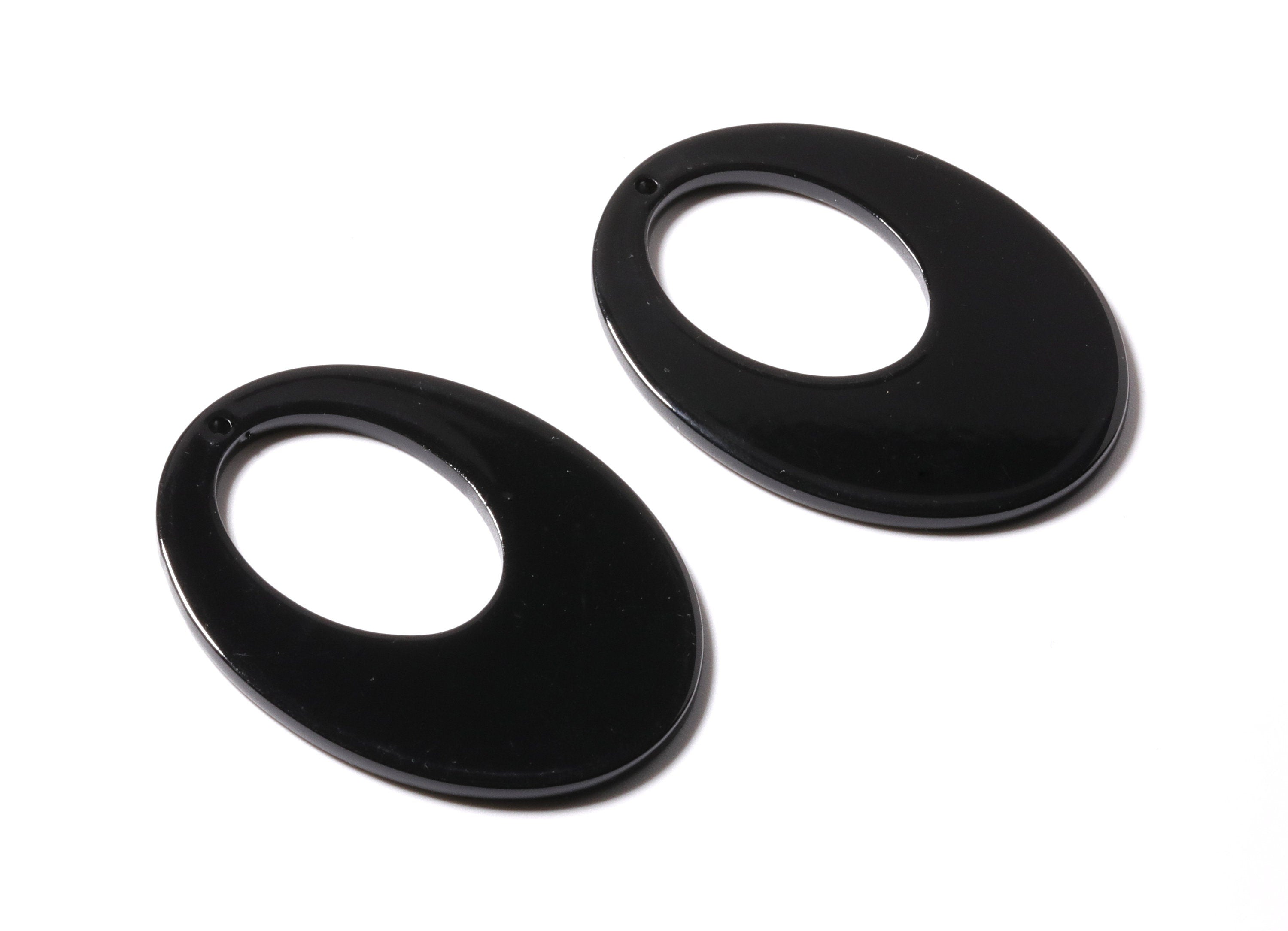 Acetate Cellulose Earring Charm - Oval Shaped Pendant - Earring Findings - Jewelry Supplies - Color Code: A66 - 49.74x37.48x2.12mm - AC1187A - DOMEDBAZAAR