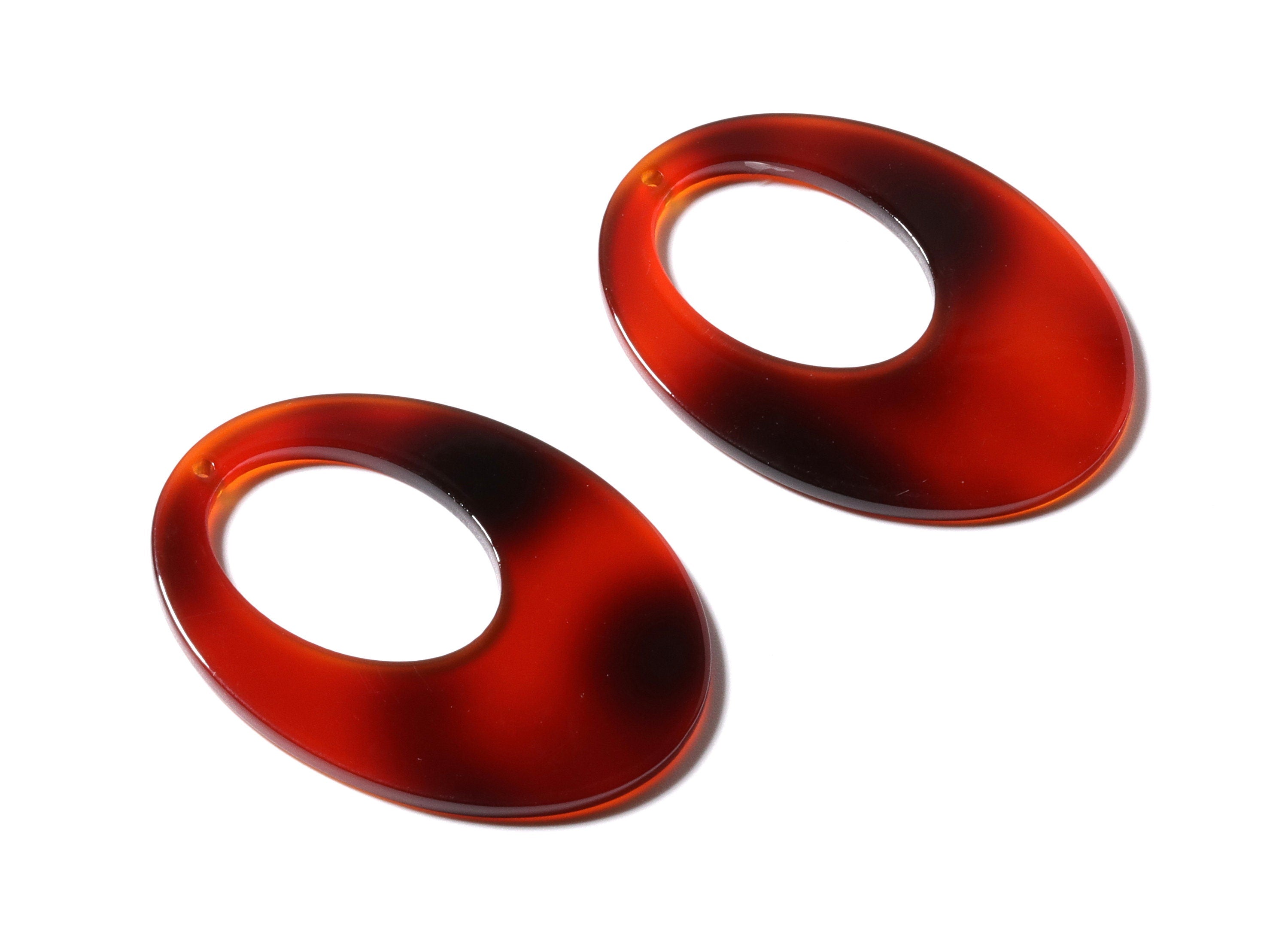Acetate Cellulose Earring Charms - Oval Shaped Pendant - Earring Findings - Jewelry Supplies - 49.74x37.48x2.12mm - AC1187B - DOMEDBAZAAR