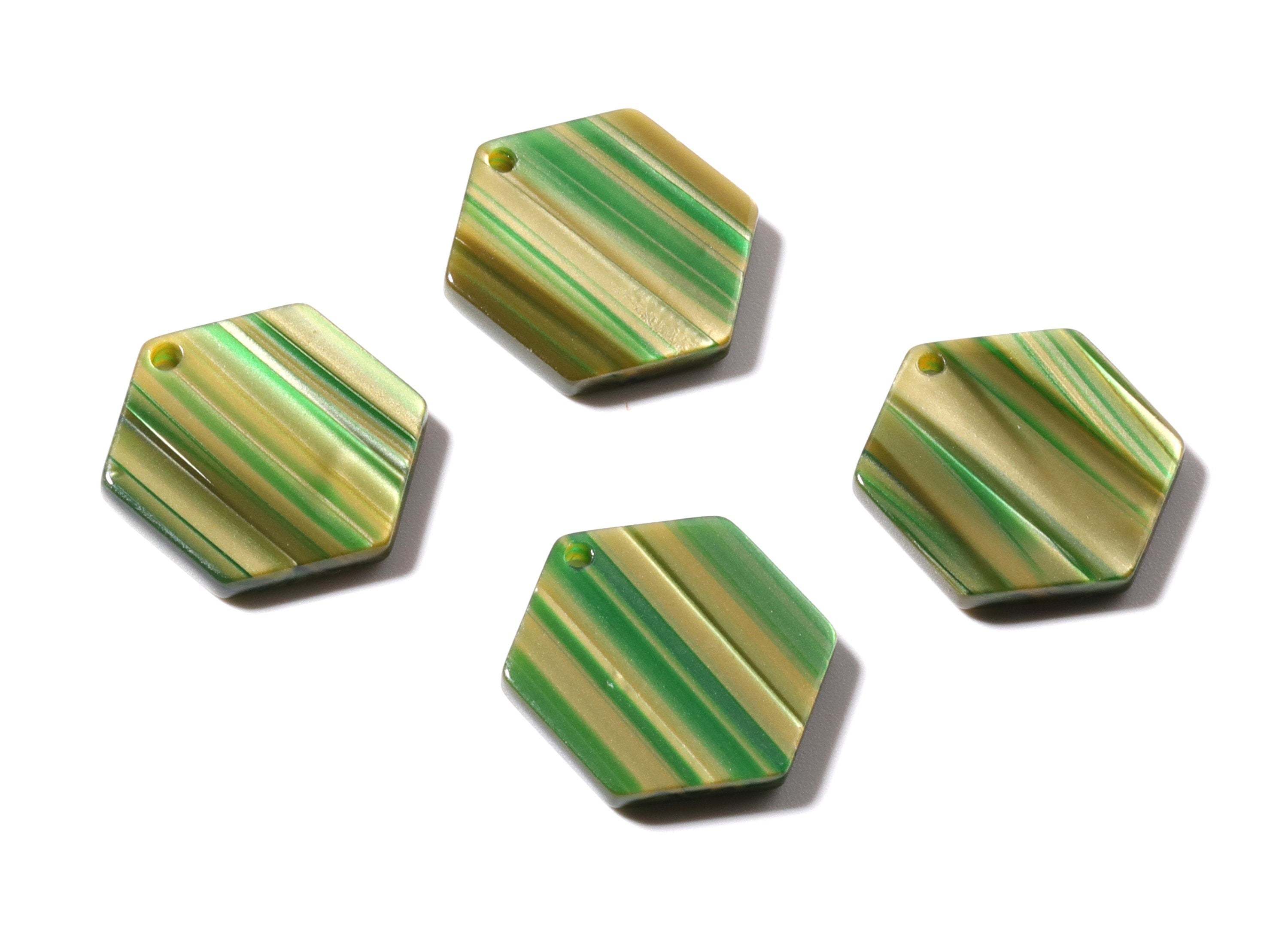 Acetate Hexagon Earring Charms - Acrylic Hexagon Pendant - Earring Findings - Jewelry Supplies - Color Code: A78 - 21.55x19x2.6mm - AC1188A - DOMEDBAZAAR