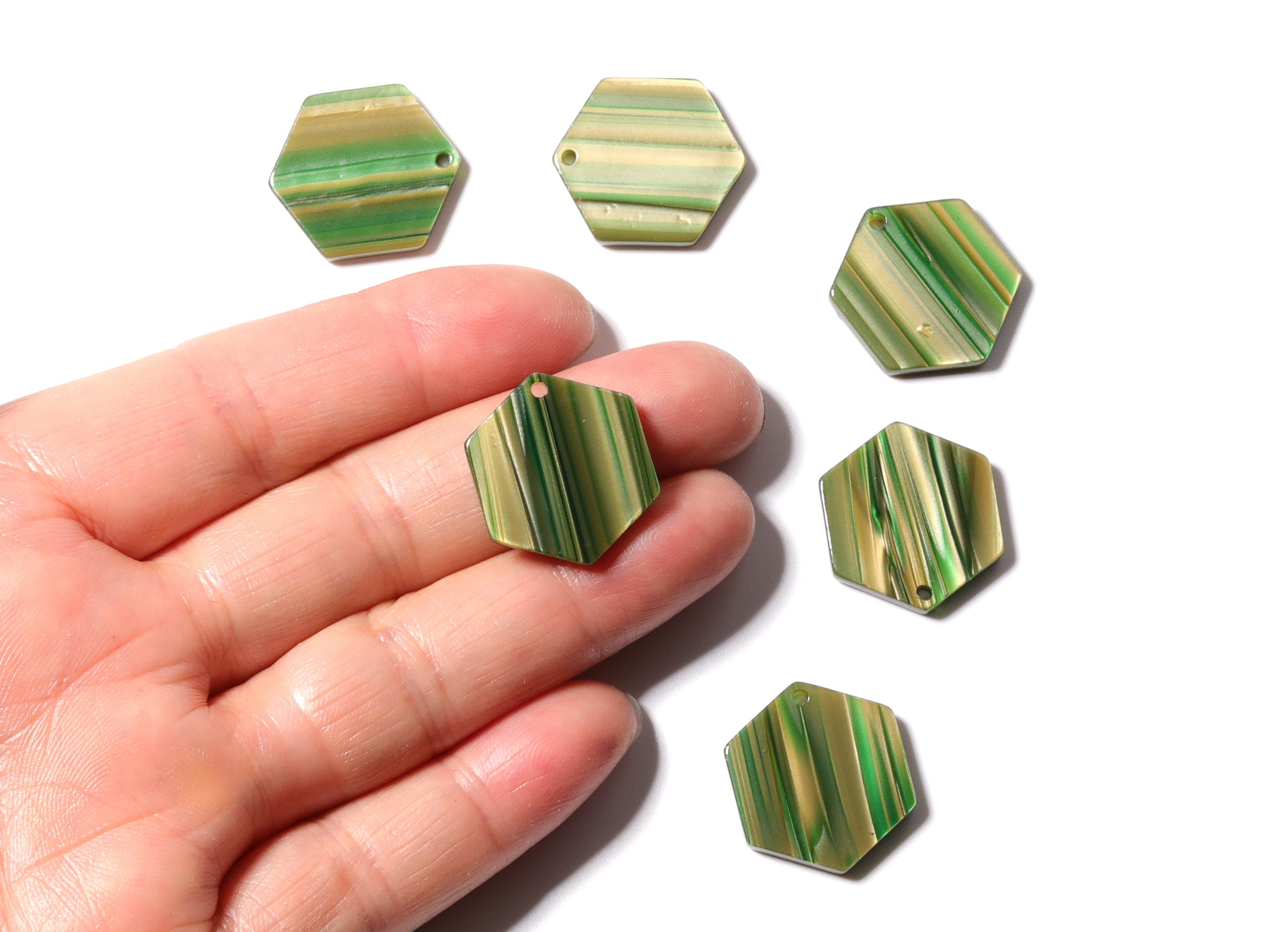 Acetate Hexagon Earring Charms - Acrylic Hexagon Pendant - Earring Findings - Jewelry Supplies - Color Code: A78 - 21.55x19x2.6mm - AC1188A - DOMEDBAZAAR