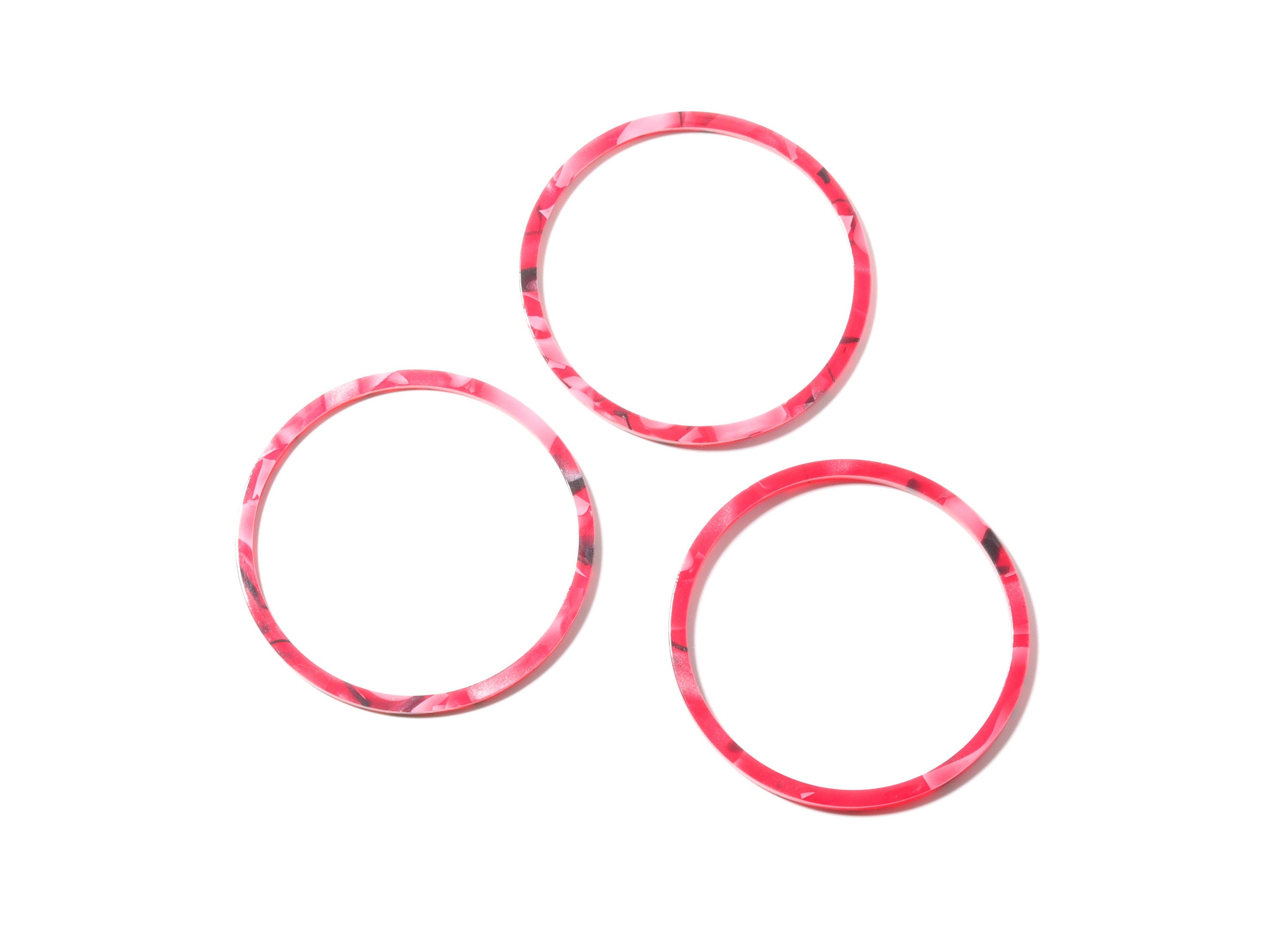 Acetate Hoop Earrings Charms - Circle Shaped Pendant - Earring Findings - Jewelry Supplies - 65x65x2.27mm - AC1164B - DOMEDBAZAAR