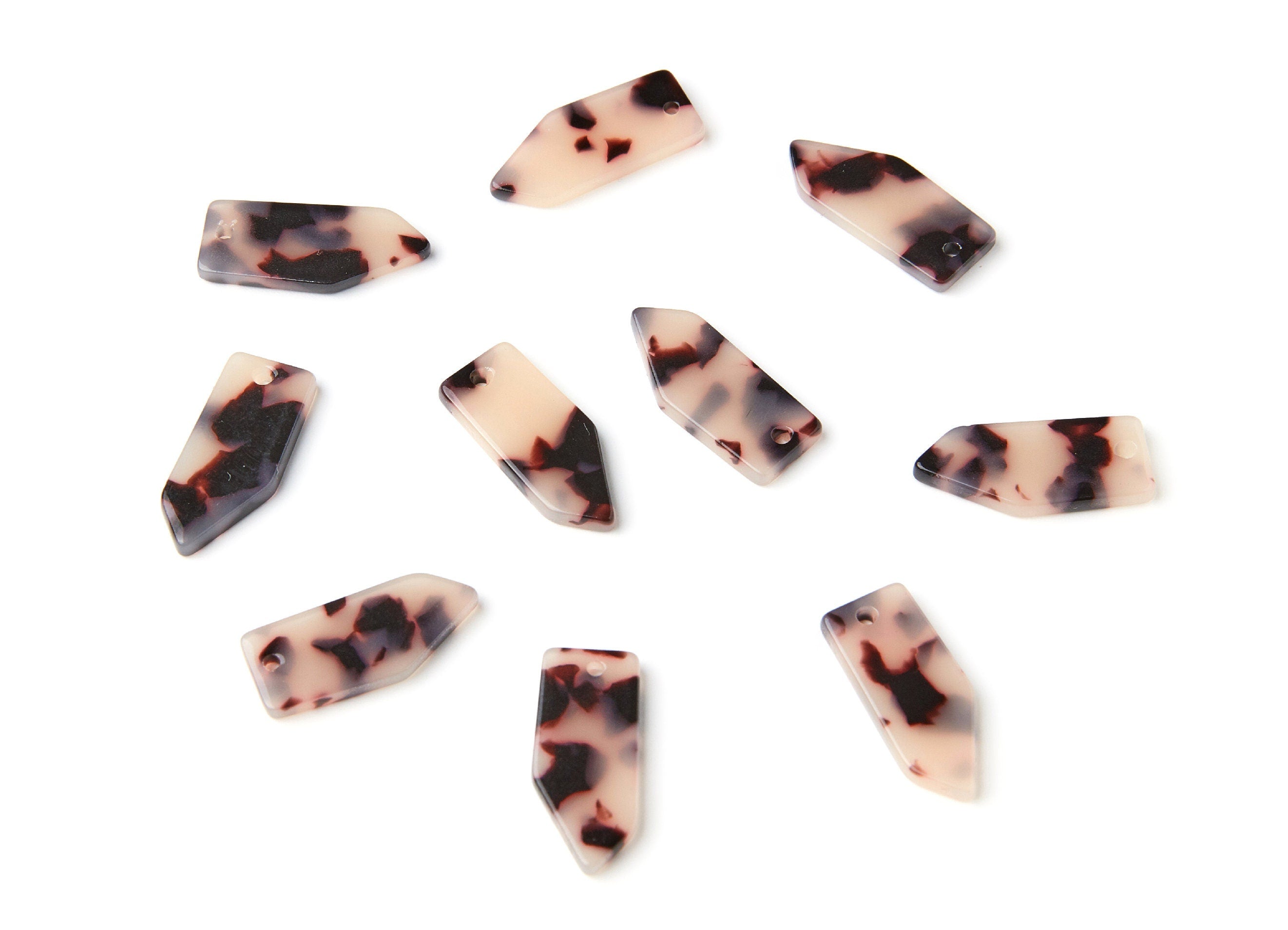 Acetate Acrylic Earring Charms - Blonde Tortoise Shell Earrings - Unique Pendant - Color Code: A07 - 24.5x10.77x2.7mm - AC1234A - DOMEDBAZAAR