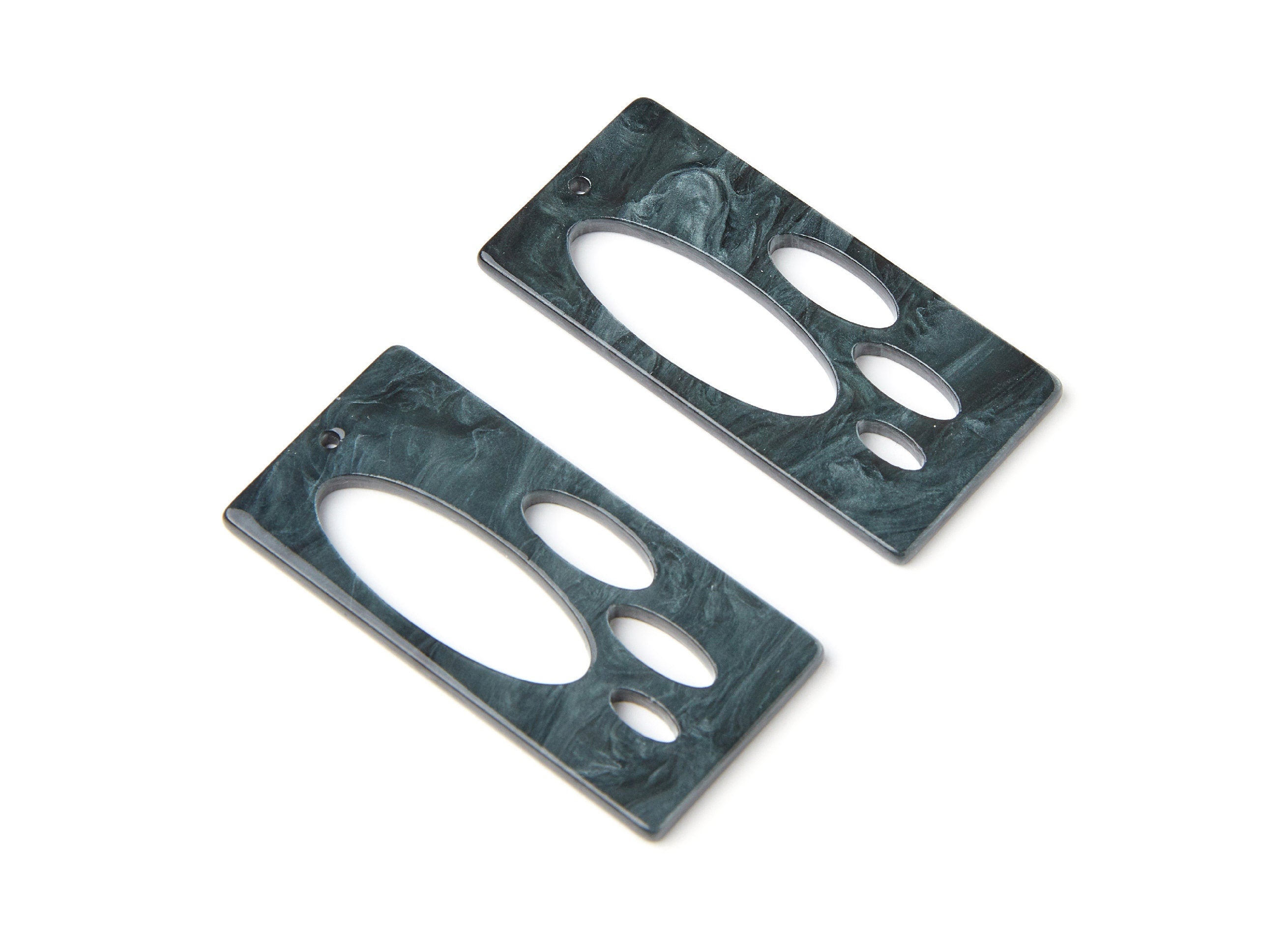 Acrylic Earring Charms - Tortoise Shell Earrings - Big Rectangle Shaped - Earring Findings - Making Jewelery - 51.43x24.58x2.56mm - AC1243A - DOMEDBAZAAR