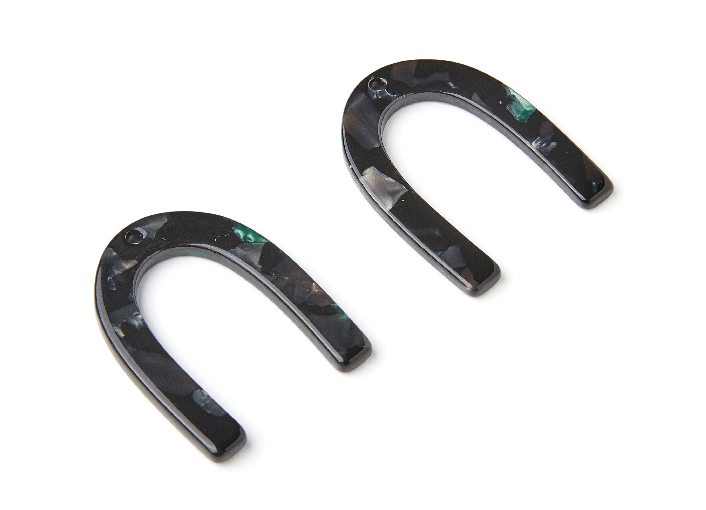 Acetate U Charm - U Earring and Pendant - Earring Findings - Jewelry Supplys - Color Code: A49 - 34.61x26.25x2.55mm - AC1114ZB - DOMEDBAZAAR