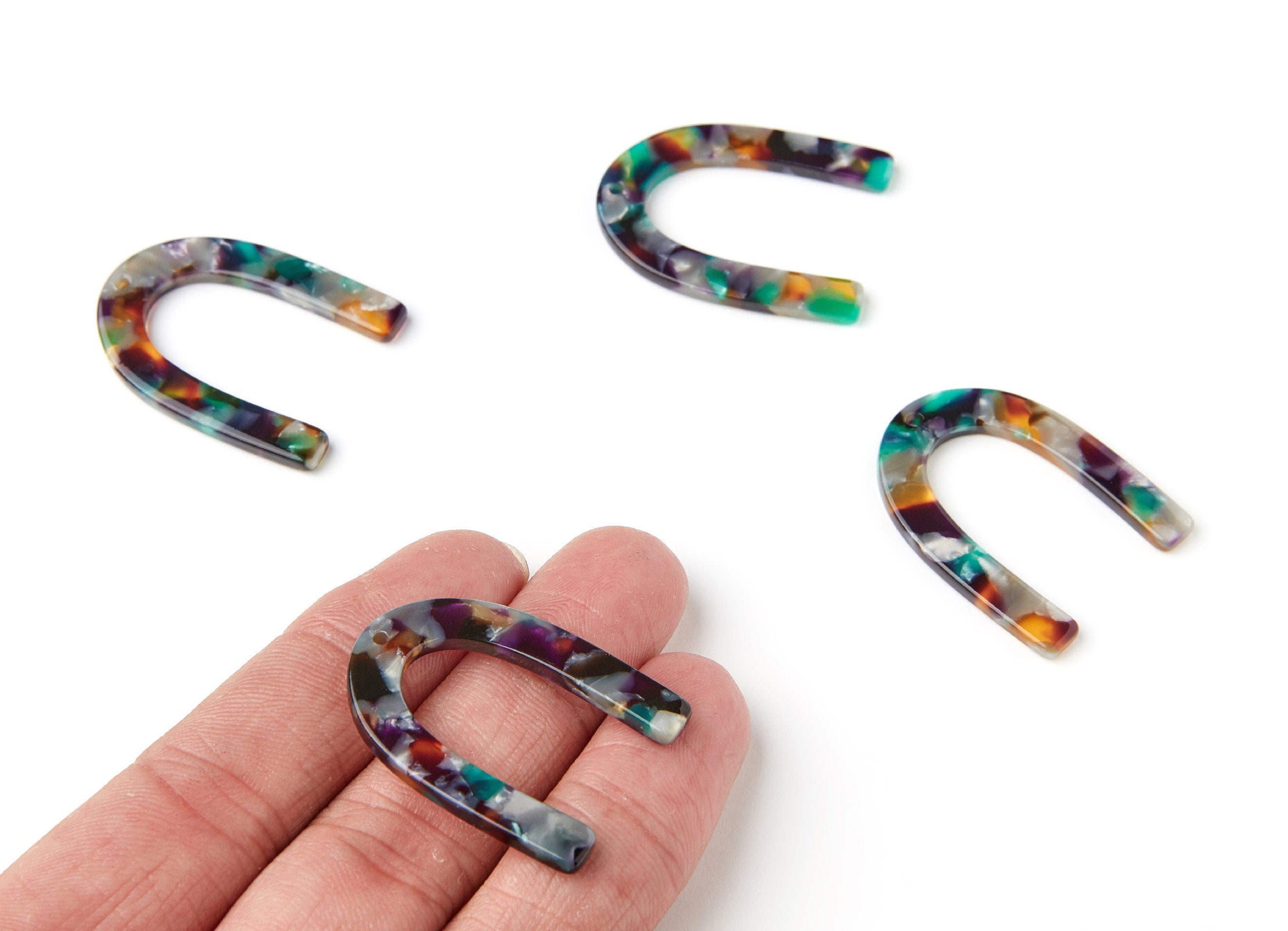 Acetate U Charm - U Earring and Pendant - Earring Findings - Jewelry Supplys - Color Code: A50 - 34.61x26.25x2.55mm - AC1114ZD - DOMEDBAZAAR