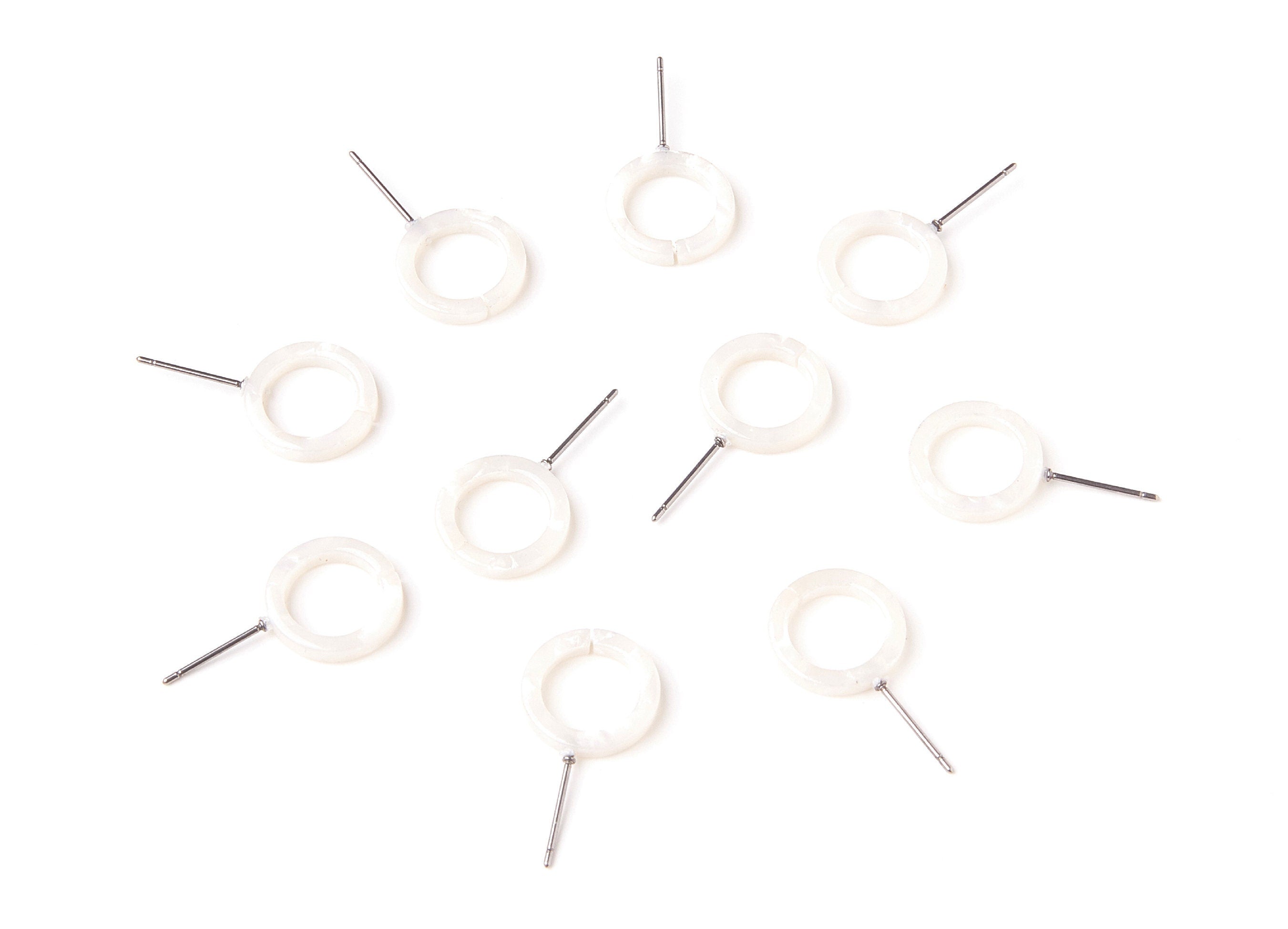 Acetate Circle Earring Stud - Acrylic Circle Earring Post - Earring Post - Jewelry Supplies - Color Code: A12 - 13,53x13,53x2,75mm - AC1224F - DOMEDBAZAAR