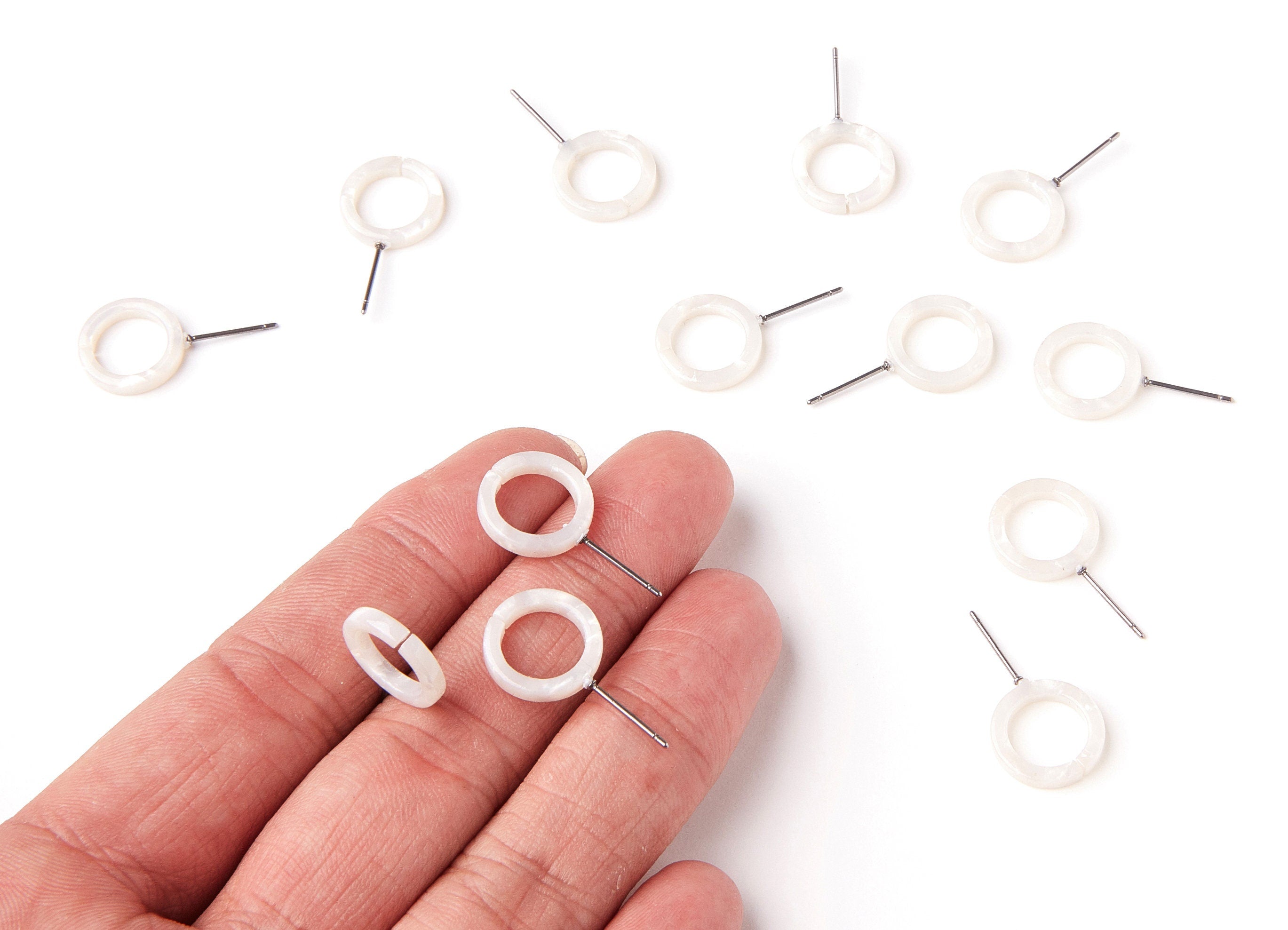 Acetate Circle Earring Stud - Acrylic Circle Earring Post - Earring Post - Jewelry Supplies - Color Code: A12 - 13,53x13,53x2,75mm - AC1224F - DOMEDBAZAAR