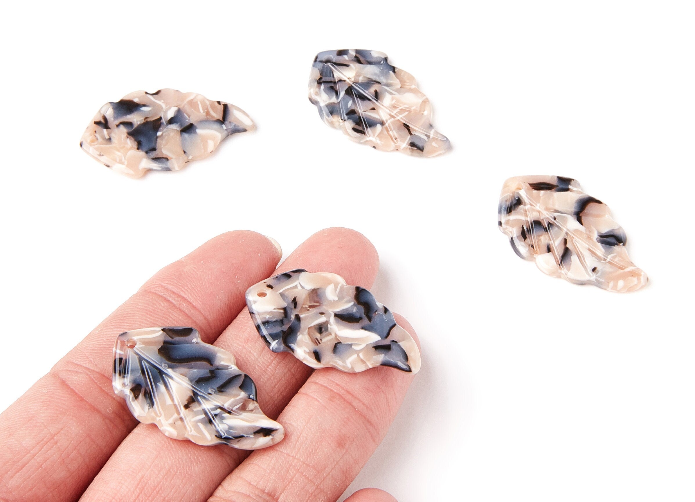 Acetate Leaf Earring Charms - Monstera Leaf Pendant - Earring Findings - Jewelry Supplies - Color Code: A87 - 35.67x20.92x2.75mm - AC1242A - DOMEDBAZAAR