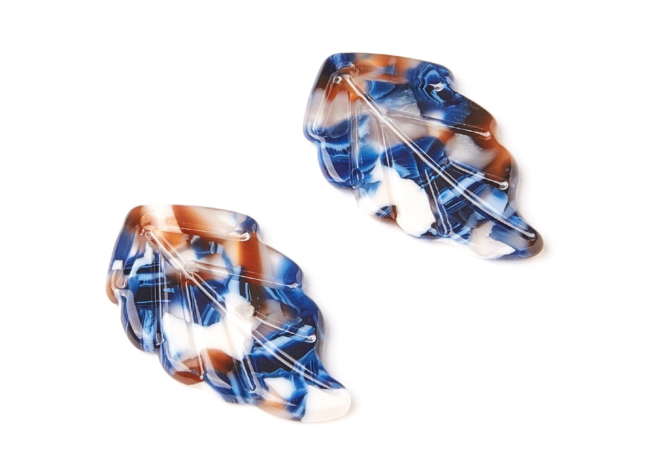 Acetate Leaf Earring Charms - Monstera Leaf Pendant - Earring Findings - Jewelry Supplies - Color Code: A19 - 35.67x20.92x2.75mm - AC1242D - DOMEDBAZAAR