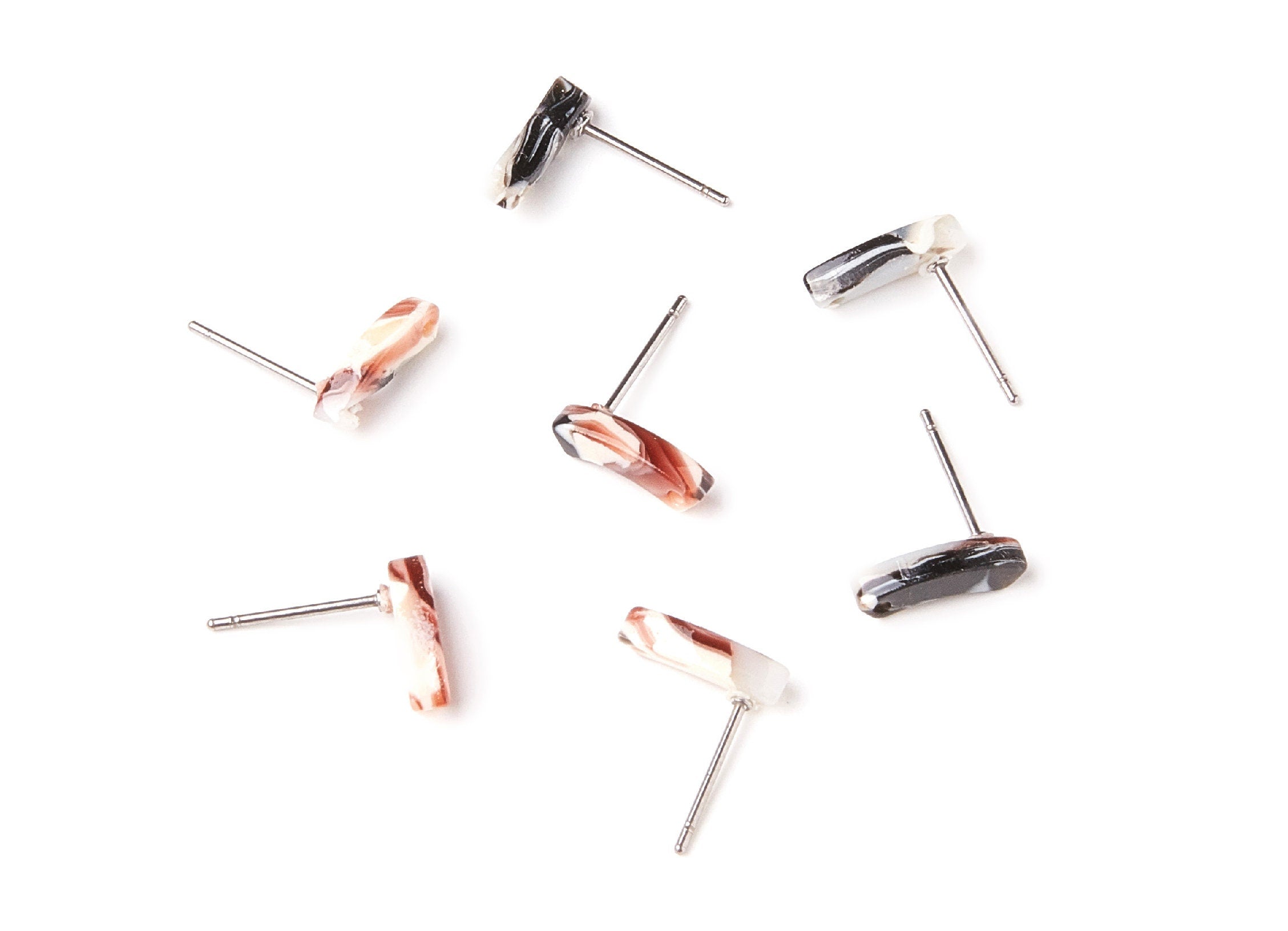 Acetate Stick Earring Stud - Acetate Stick Earring Post - Earring Post - Jewelry Supplies - Color Code: A51 - 11,06x3,77x2,69mm - AC1222C - DOMEDBAZAAR
