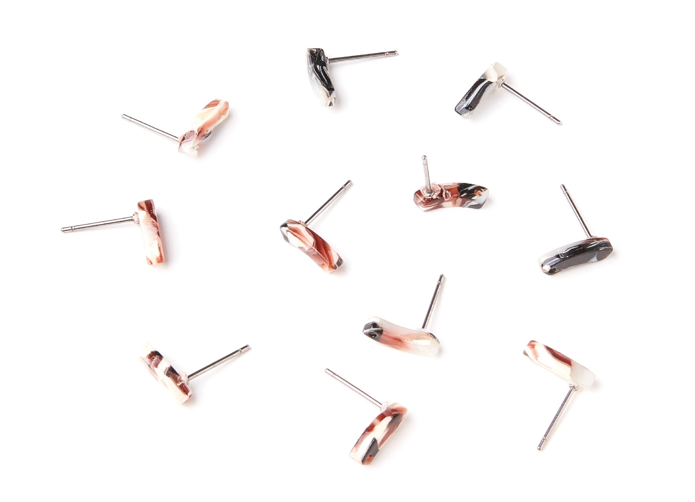 Acetate Stick Earring Stud - Acetate Stick Earring Post - Earring Post - Jewelry Supplies - Color Code: A51 - 11,06x3,77x2,69mm - AC1222C - DOMEDBAZAAR