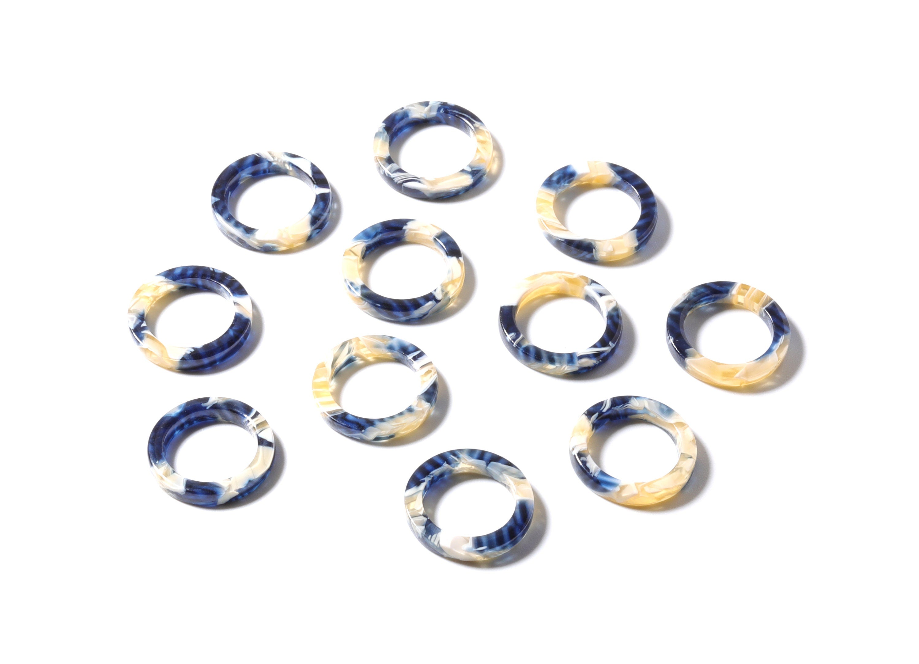 Acetate Hoop Earring Charms - Acrylic Circle Pendant - Flat Cable Chain - Jewelry Supplies - Color Code: A27 - 16.7x16.7x2.58mm - AC1157C - DOMEDBAZAAR