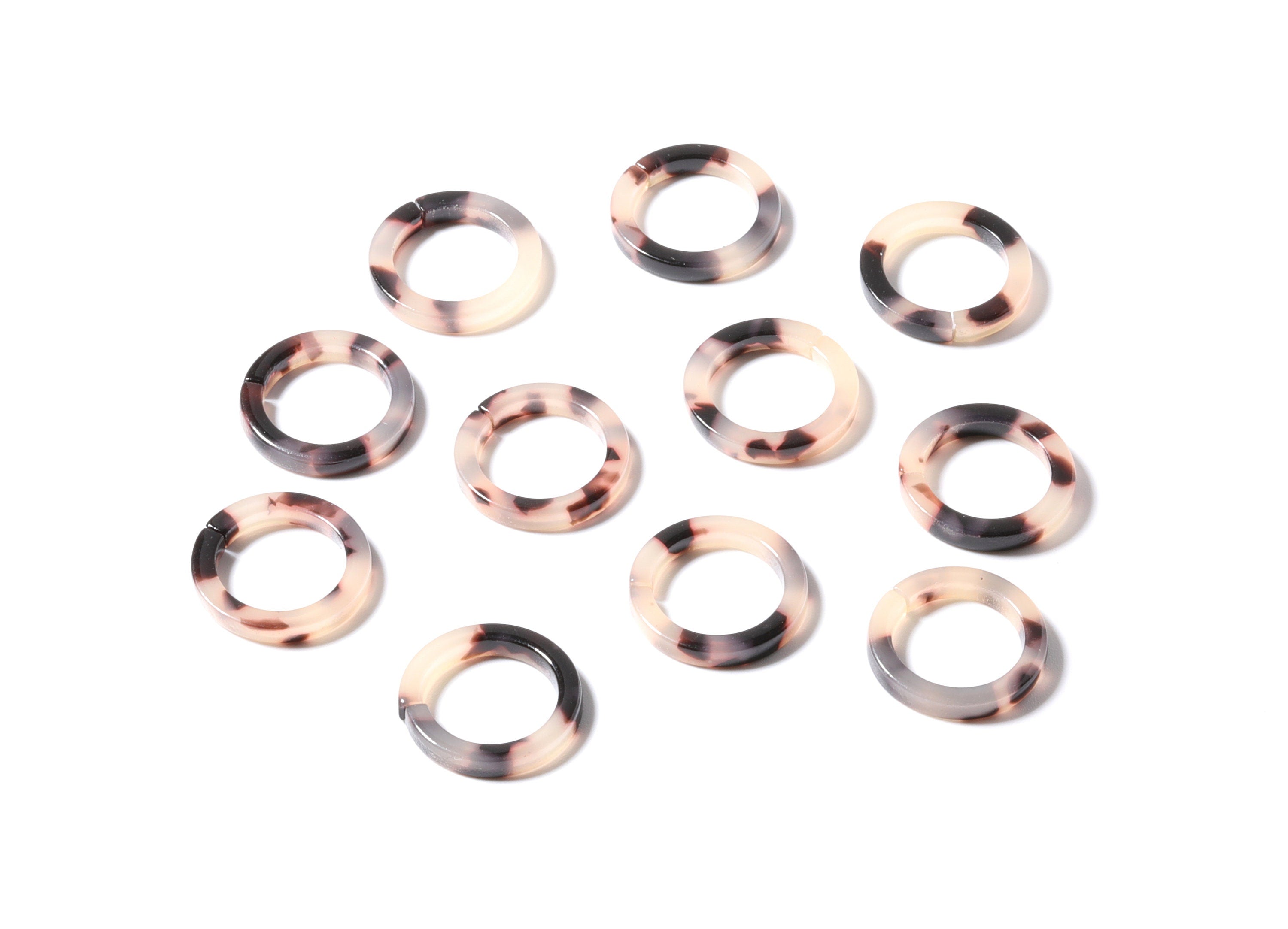 Acetate Acrylic Blonde Tortoise Shell Charms - Laser Cut Open Circle - Flat Cable Chain - Color Code: A06 -  16.7x16.7x2.58mm - AC1157B-B - DOMEDBAZAAR