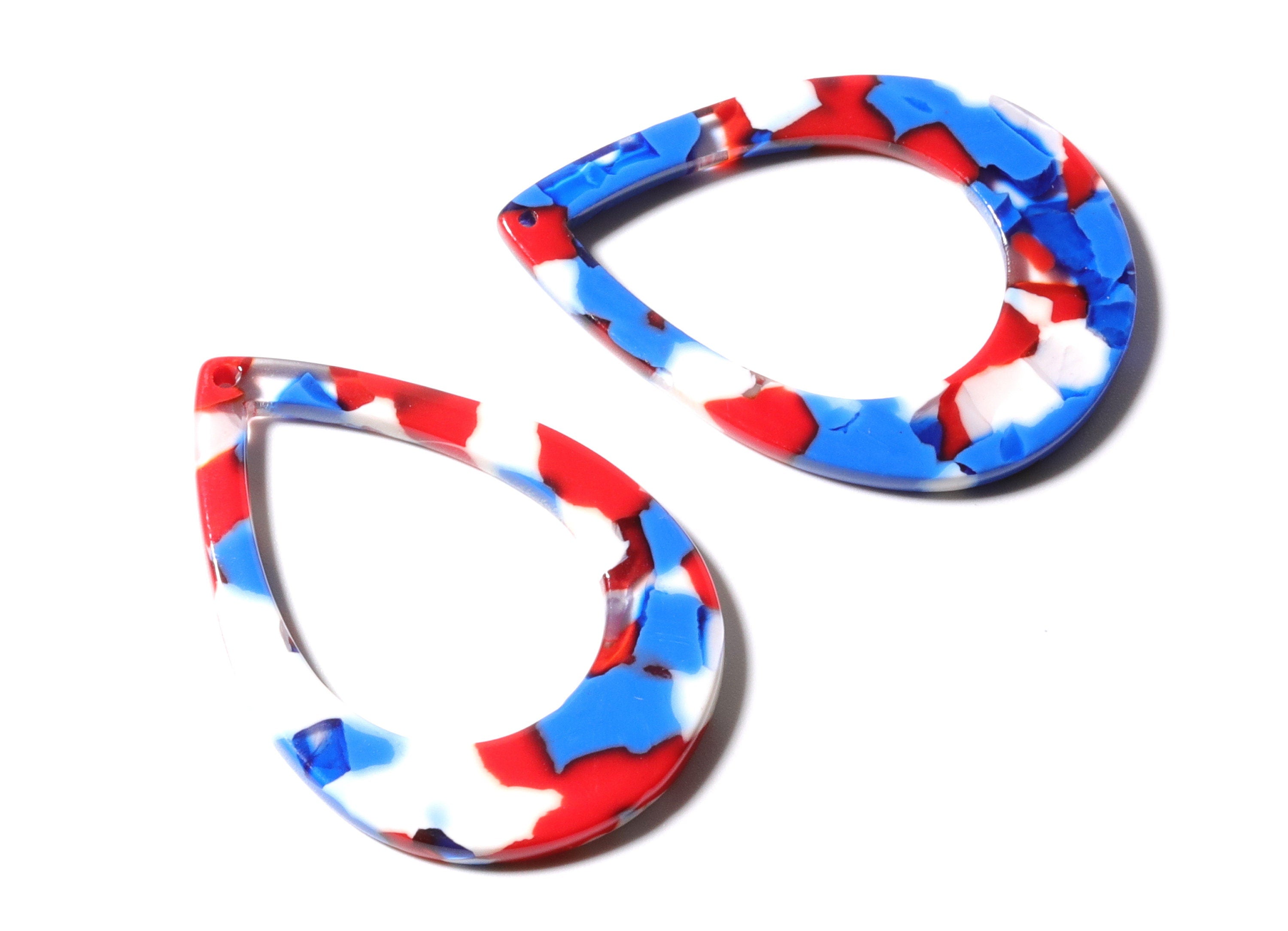 Acetate Drop Charms - Drop Earrings and Pendant - Earring Findings - Jewelry Supplies - Color Code: A73 - 46x2.5mm - AC1022H - DOMEDBAZAAR