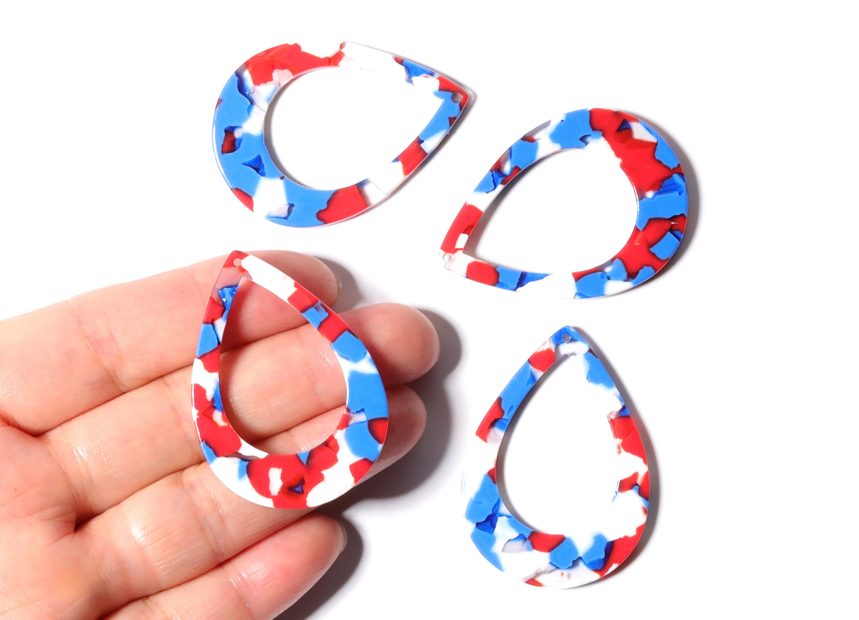 Acetate Drop Charms - Drop Earrings and Pendant - Earring Findings - Jewelry Supplies - Color Code: A73 - 46x2.5mm - AC1022H - DOMEDBAZAAR