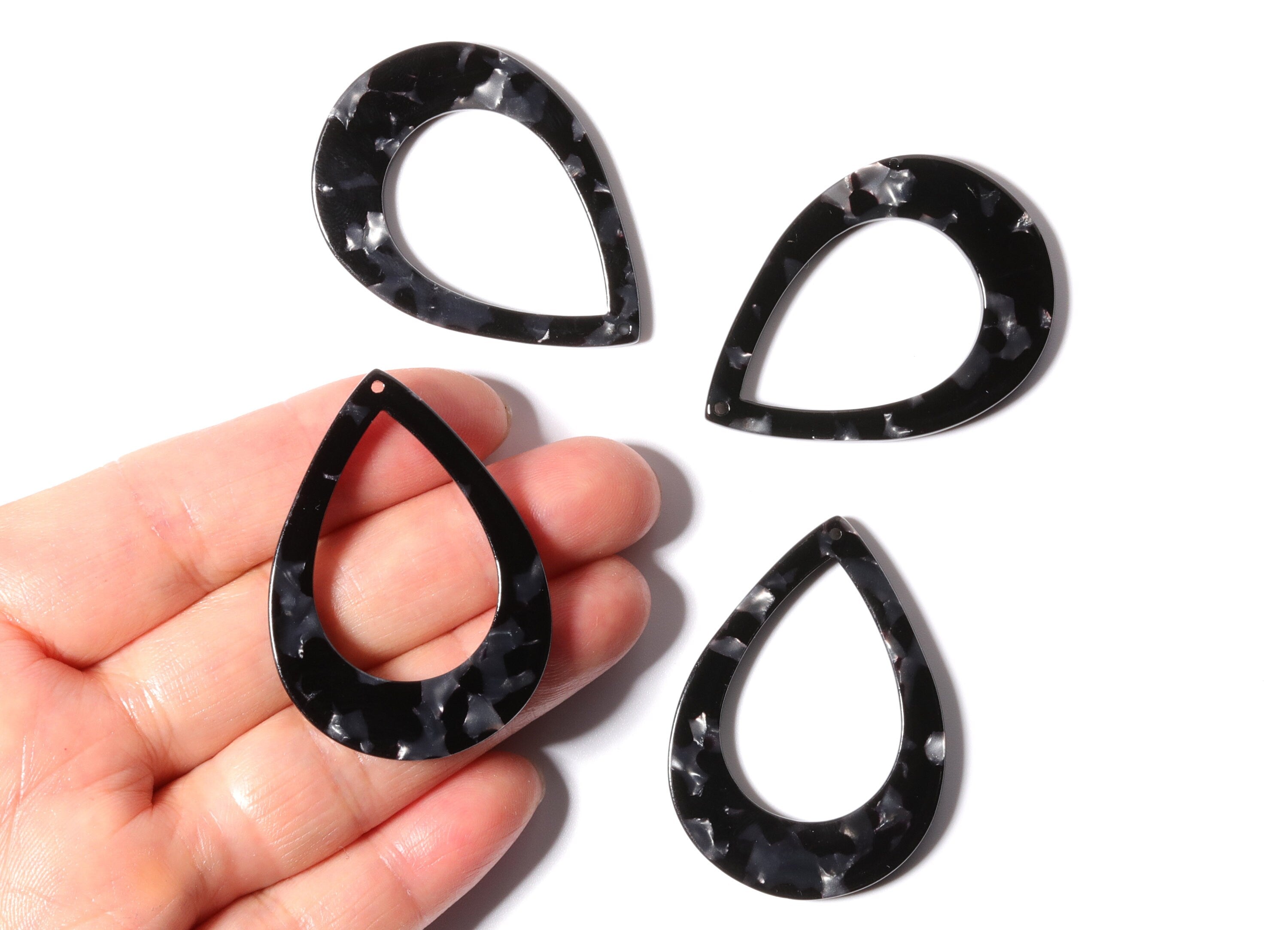 Acetate Drop Charms - Drop Earrings and Pendant - Earring Findings - Jewelry Supplies - Color Code: A48 - 46x2.5mm - AC1022J - DOMEDBAZAAR