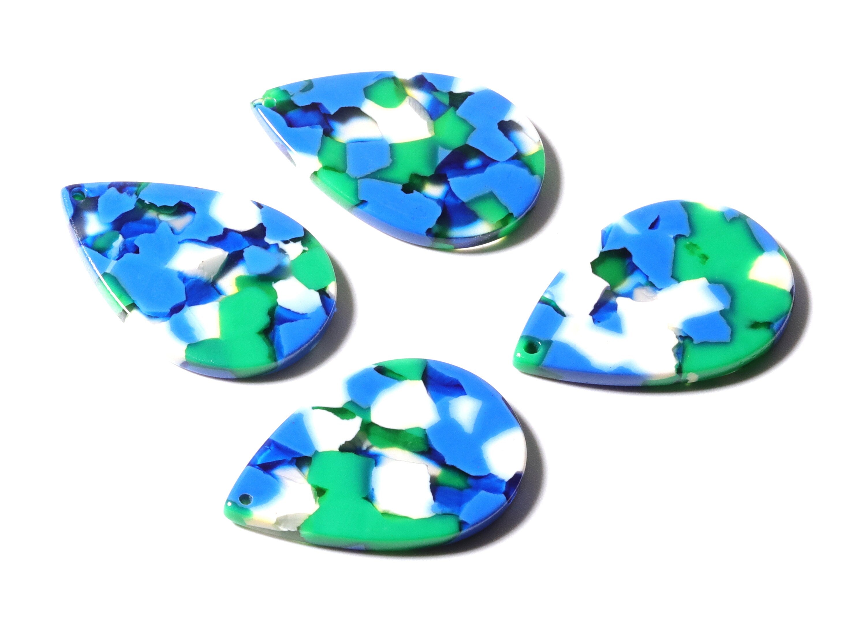 Acetate Drop Charms - Drop Pendant - Earring Findings - Jewelry Supplies - Color Code: A110 - 30.5x21x2.6mm - AC1127J - DOMEDBAZAAR