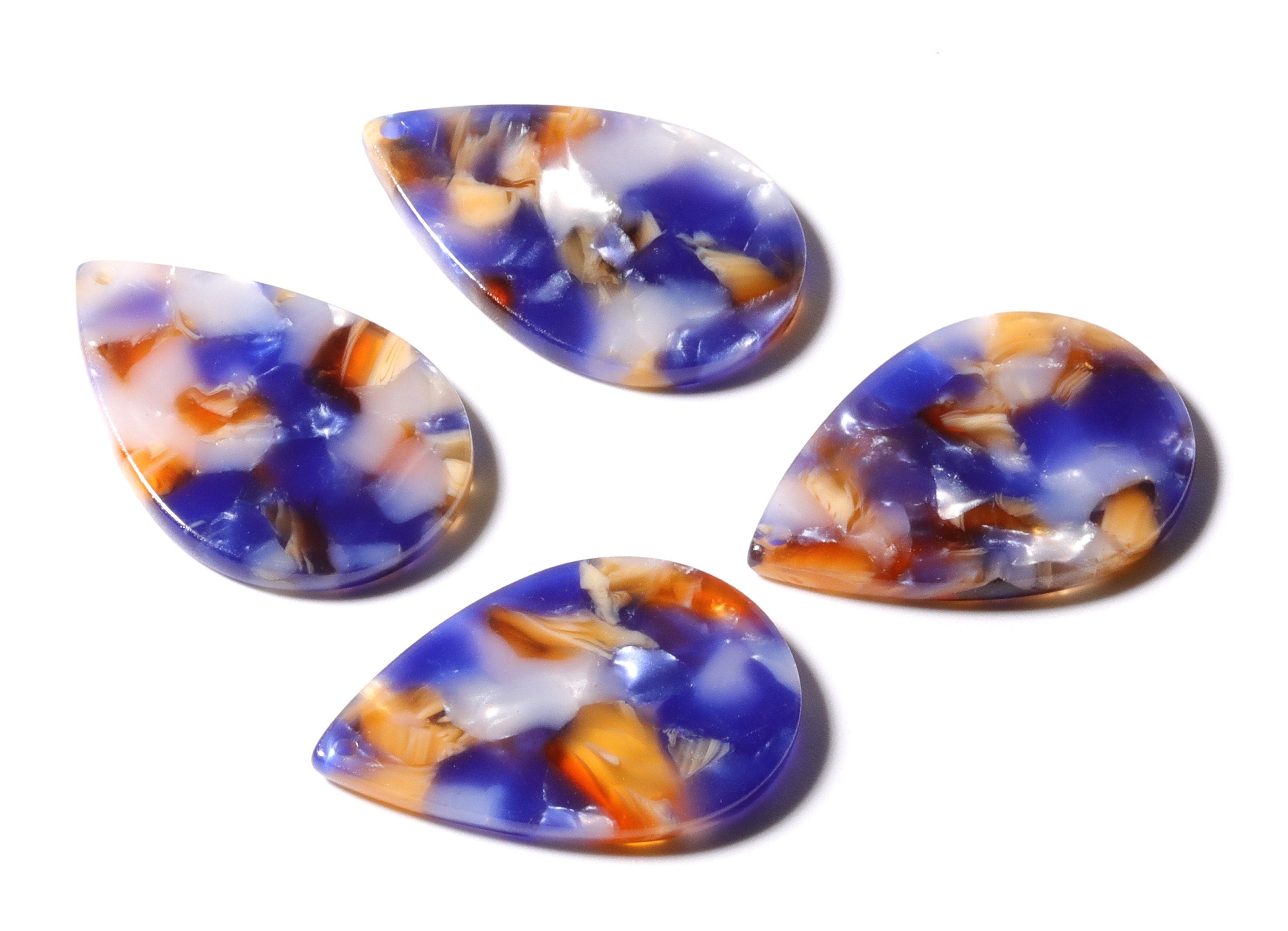 Acetate Drop Charms - Drop Pendant - Earring Findings - Jewelry Supplies - Color Code: A96 - 30.5x21x2.6mm - AC1127L - DOMEDBAZAAR